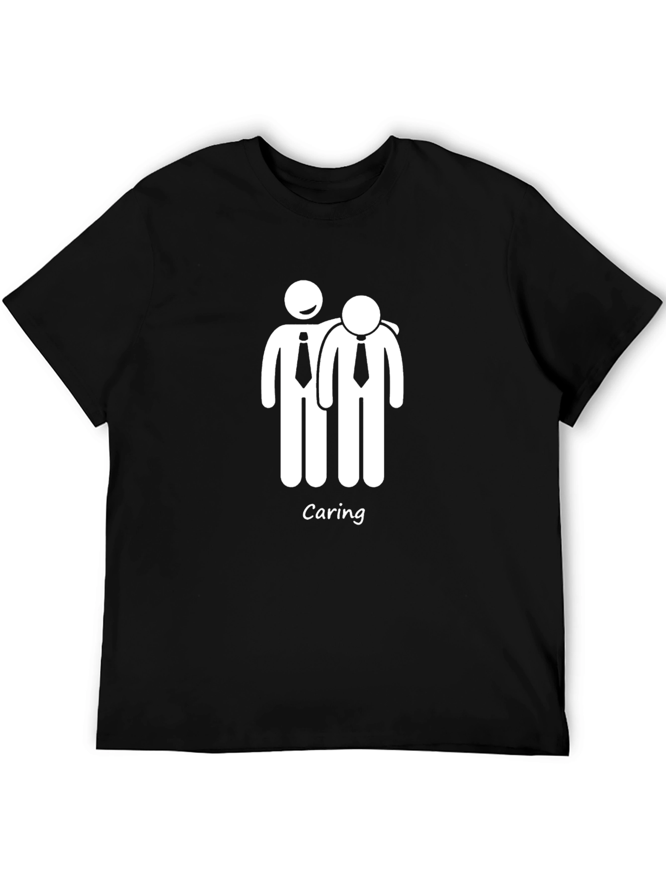 Black Caring Stick Figure Graphic T-Shirt view 5
