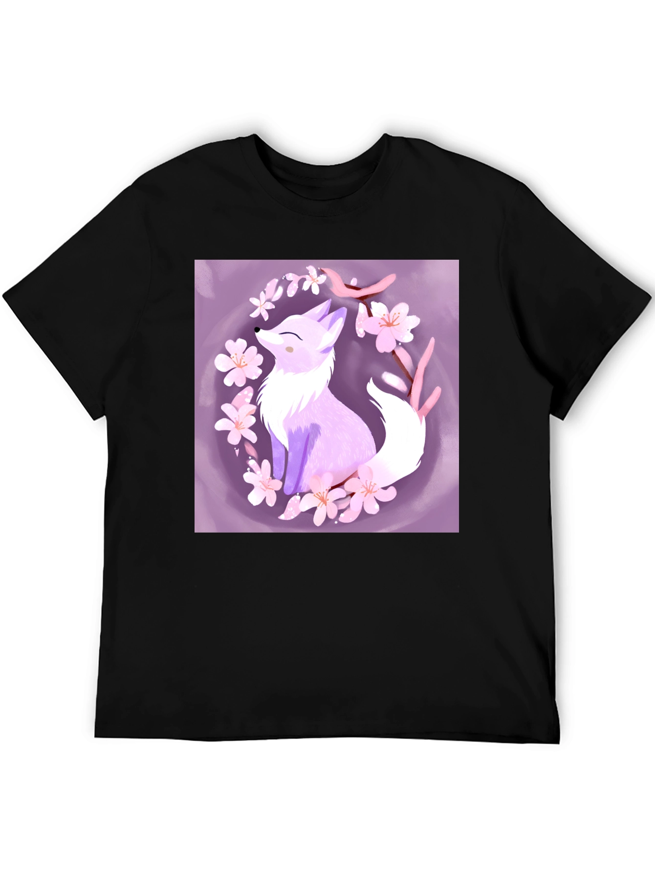 Black Fox Blossom Graphic Tee - Stylish & Unique view 5