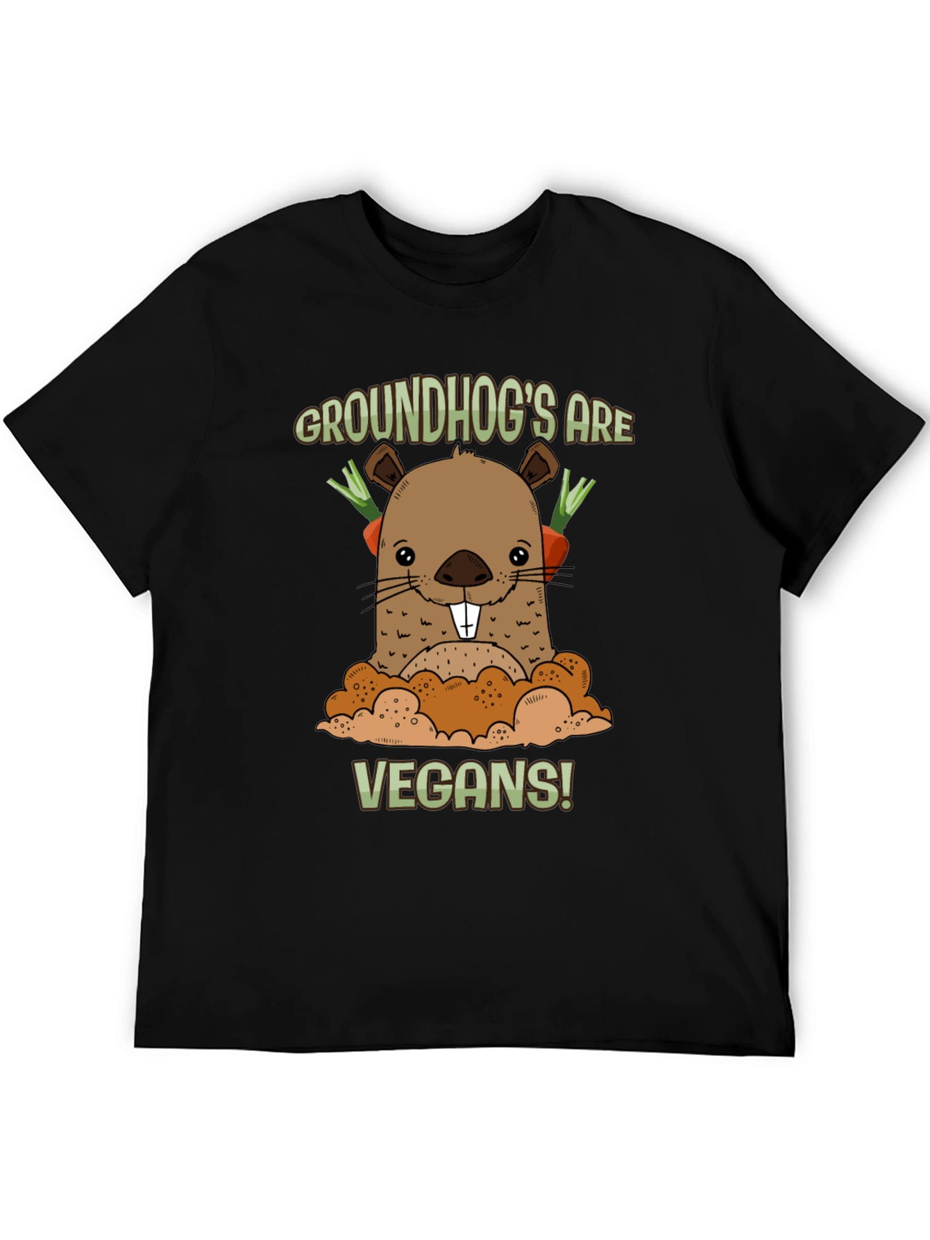 Black Groundhog Vegan T-Shirt view 5