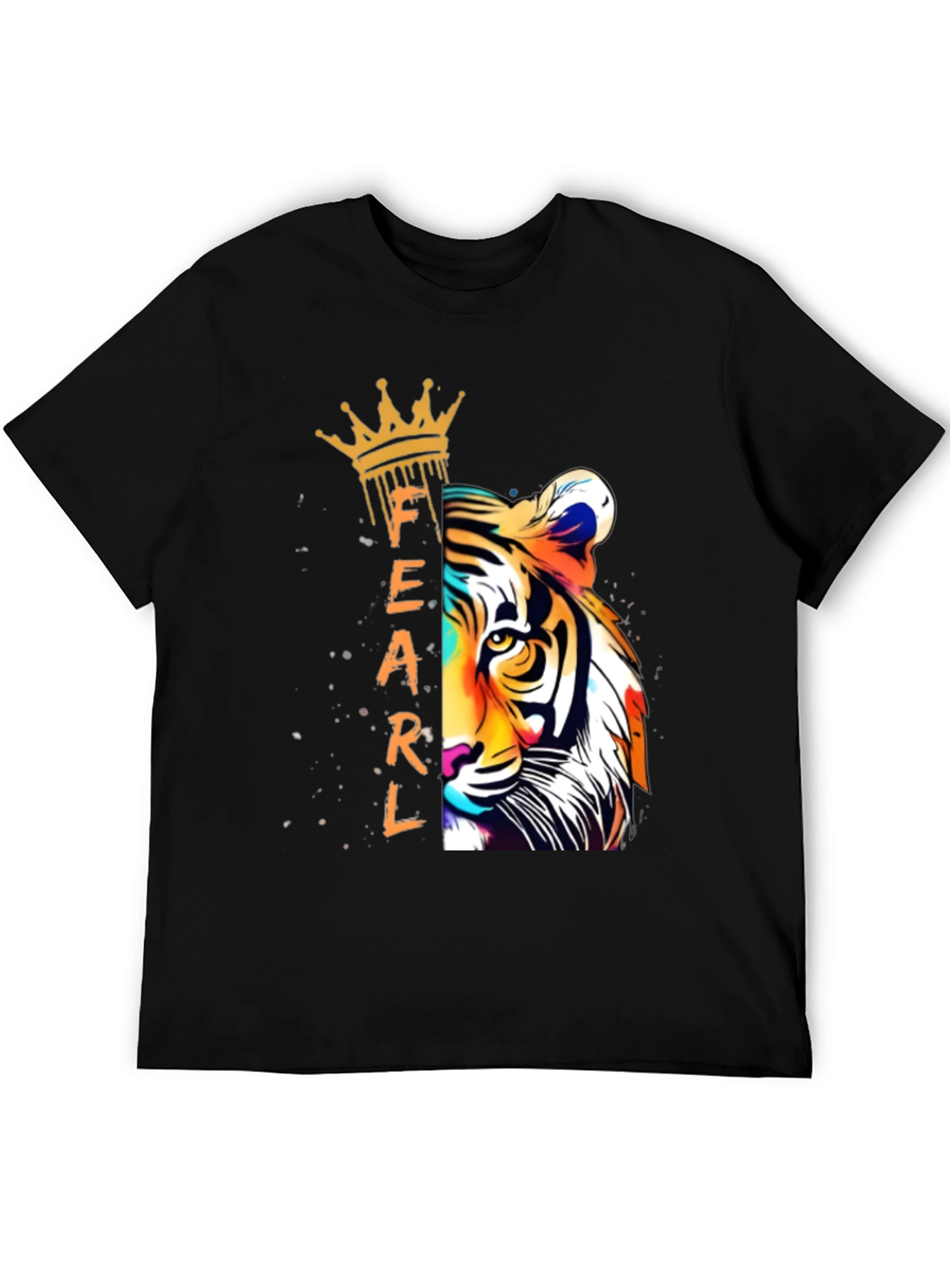 Black Fearless Tiger Graphic Tee - Black view 5