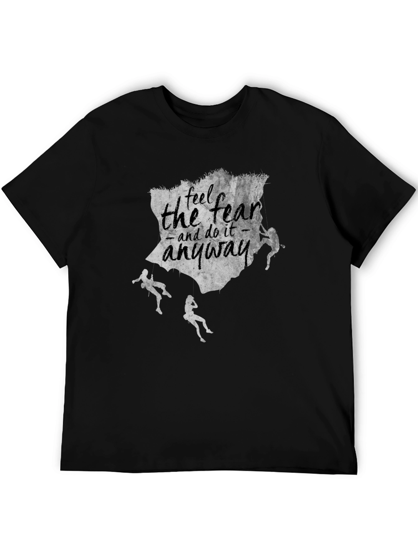 Black Fearless Climbing T-Shirt - Inspirational Design view 5