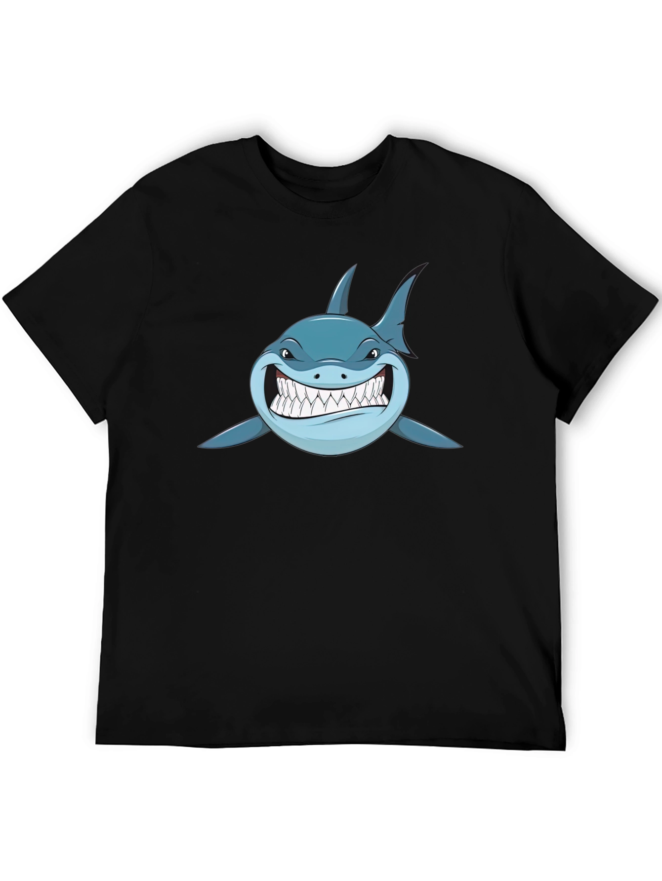 Black Shark Graphic Print Black T-Shirt for Men view 5