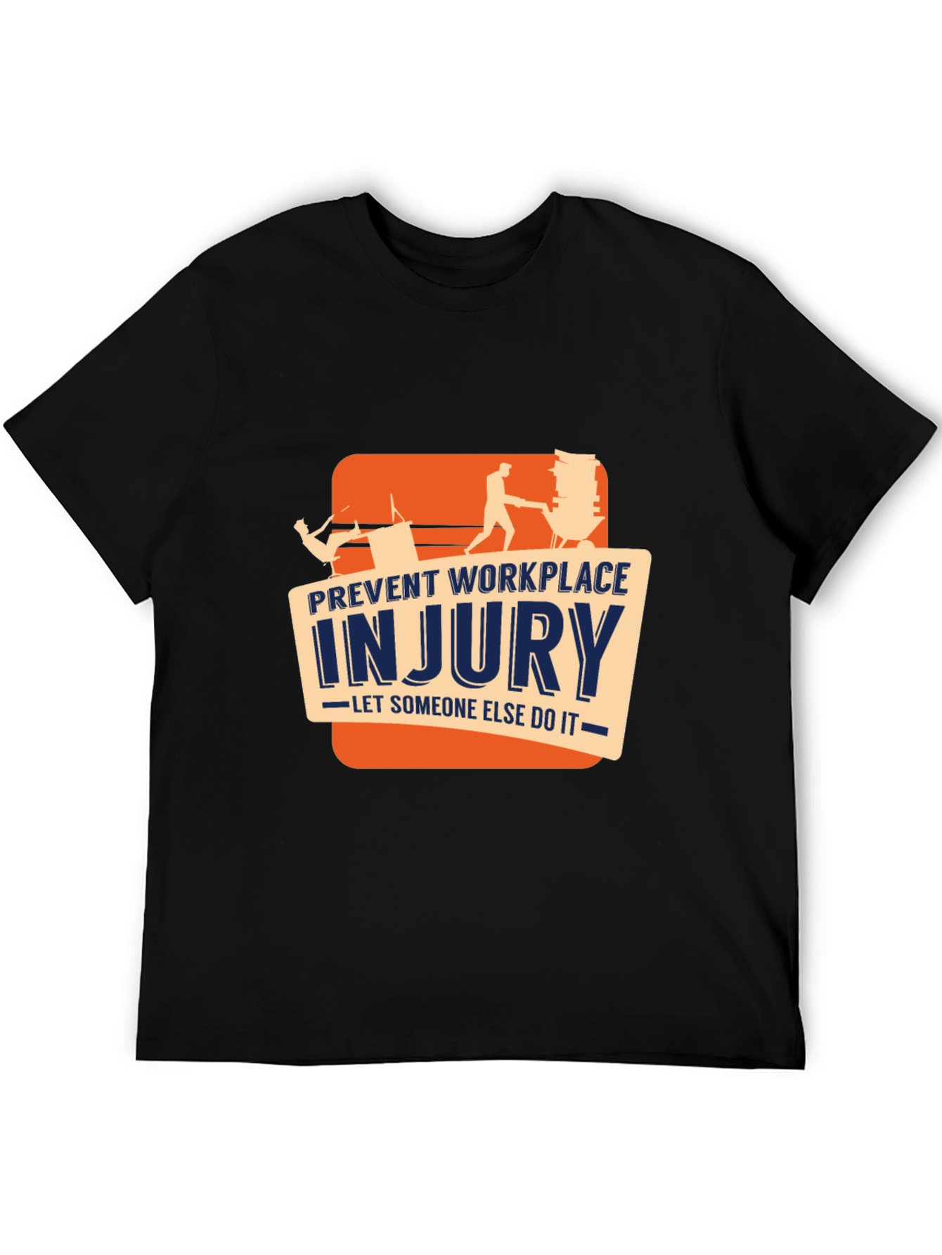 Black Prevent Workplace Injury Graphic Tee view 5