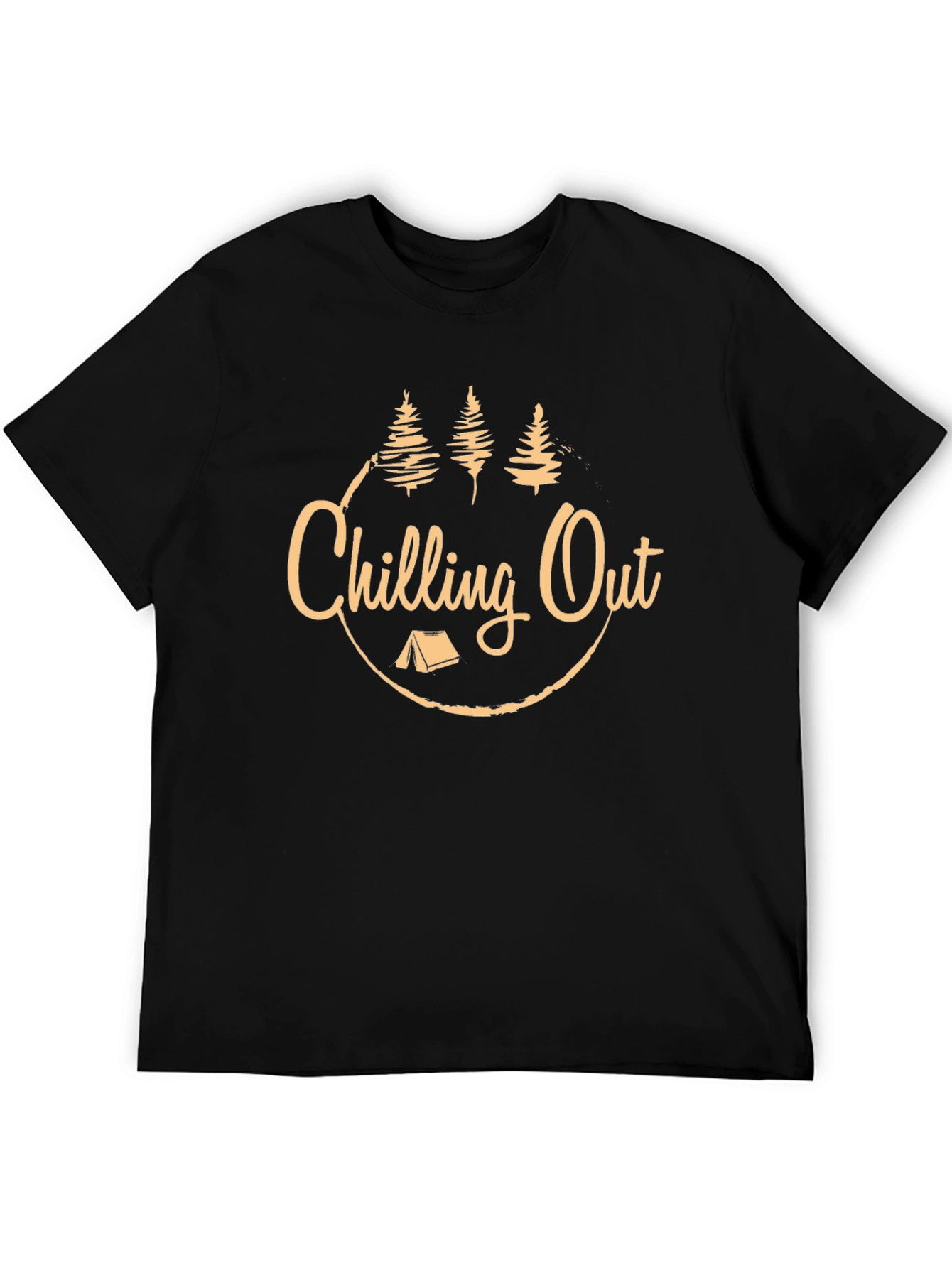 Black Chilling Out Camping Graphic T-Shirt view 5