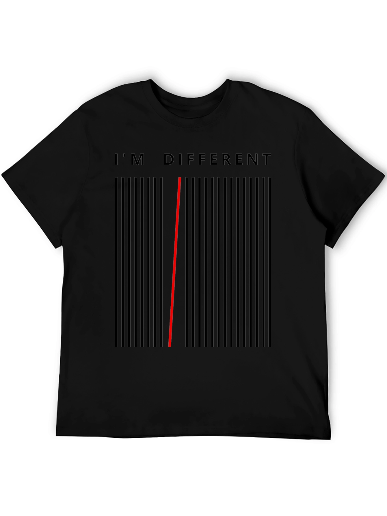 Black I'm Different Barcode T-Shirt - Unique Statement Tee view 5