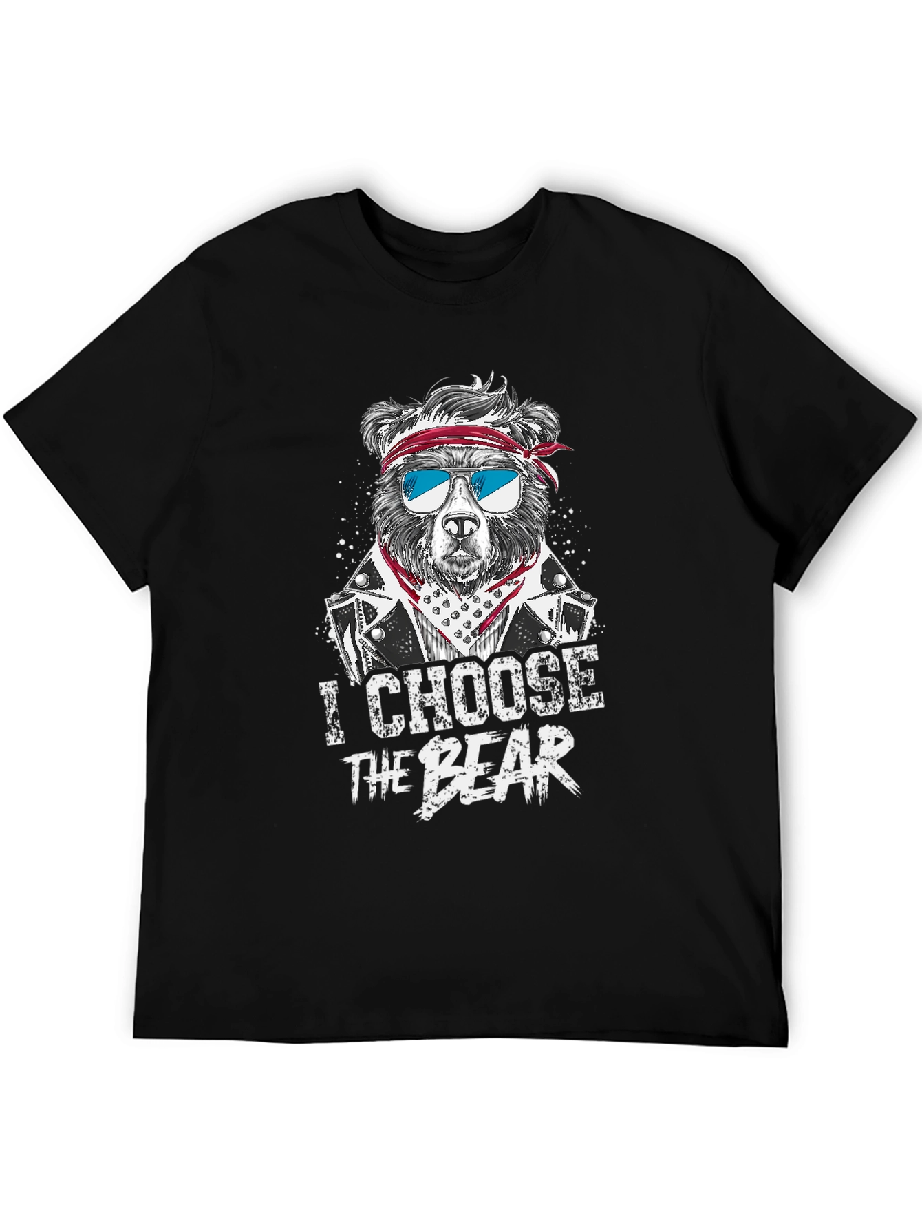 Black I Choose The Bear T-Shirt - Graphic Tee for Men view 5