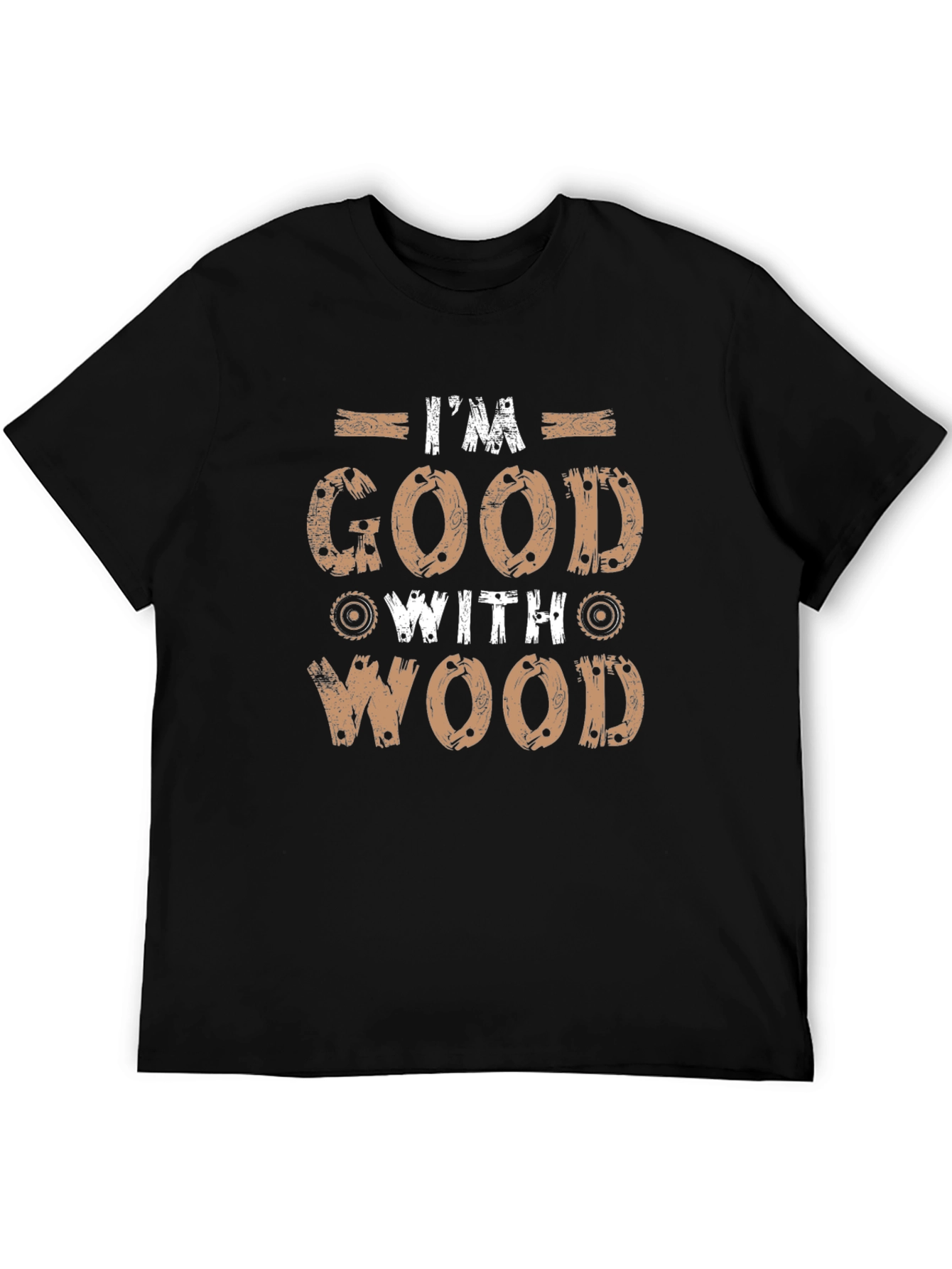 Black I'm Good With Wood Graphic Tee - Black view 5
