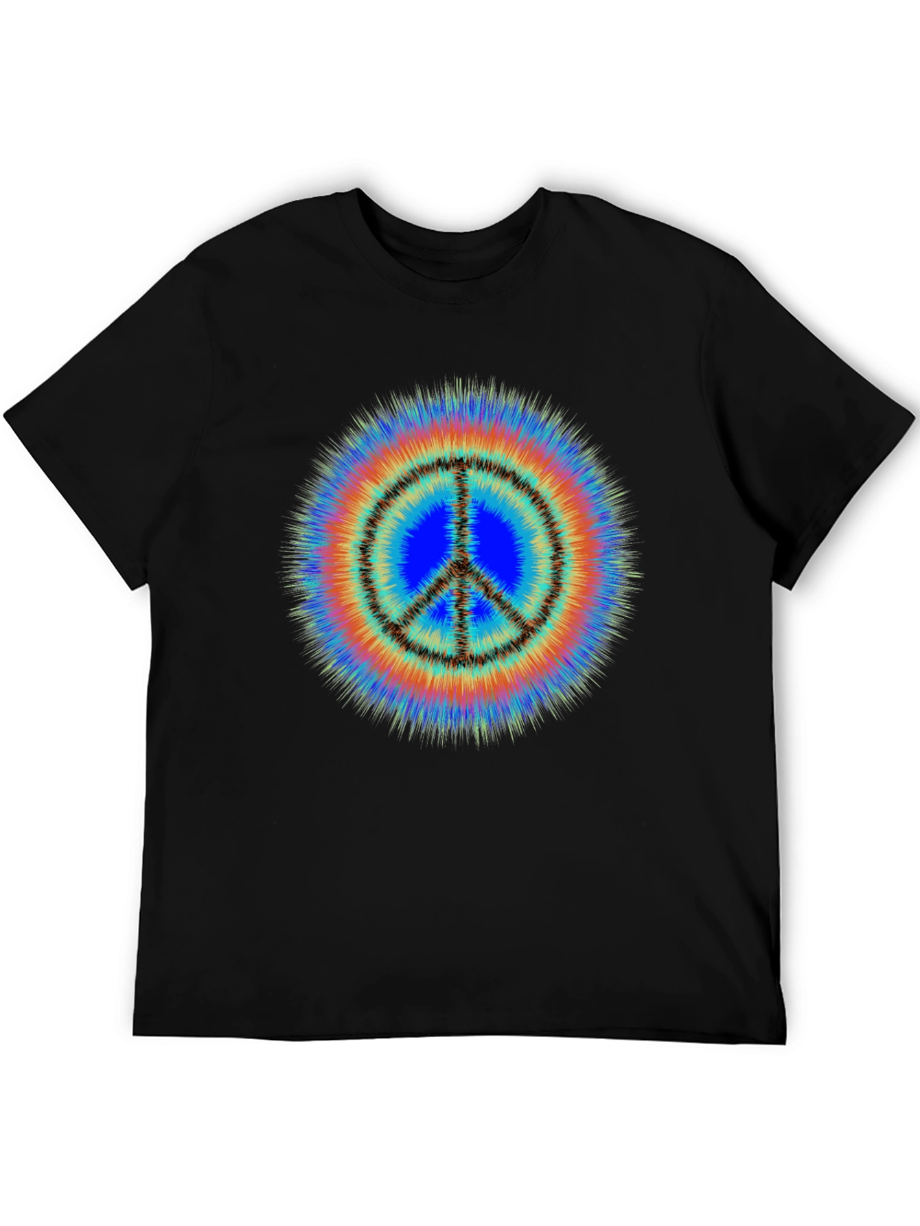 Black Retro Peace Sign Tie Dye T-Shirt - Groovy Style view 5