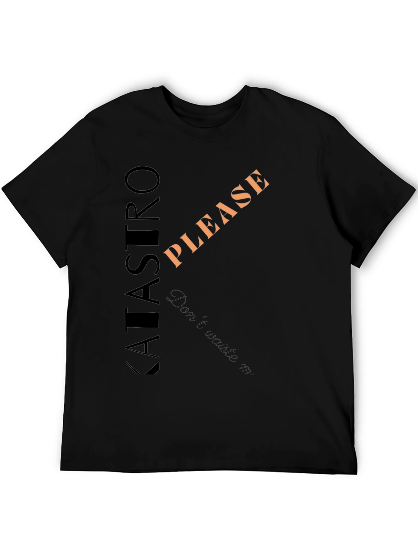 Black KATASTRO PLEASE Men's Graphic Tee view 5