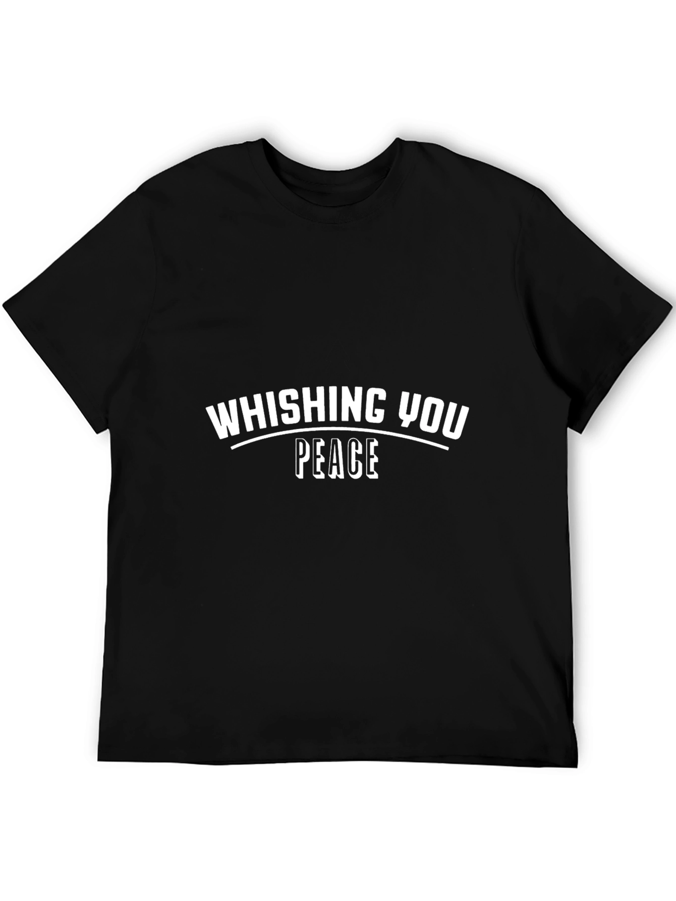 Black Wishing You Peace Black Graphic T-Shirt view 5
