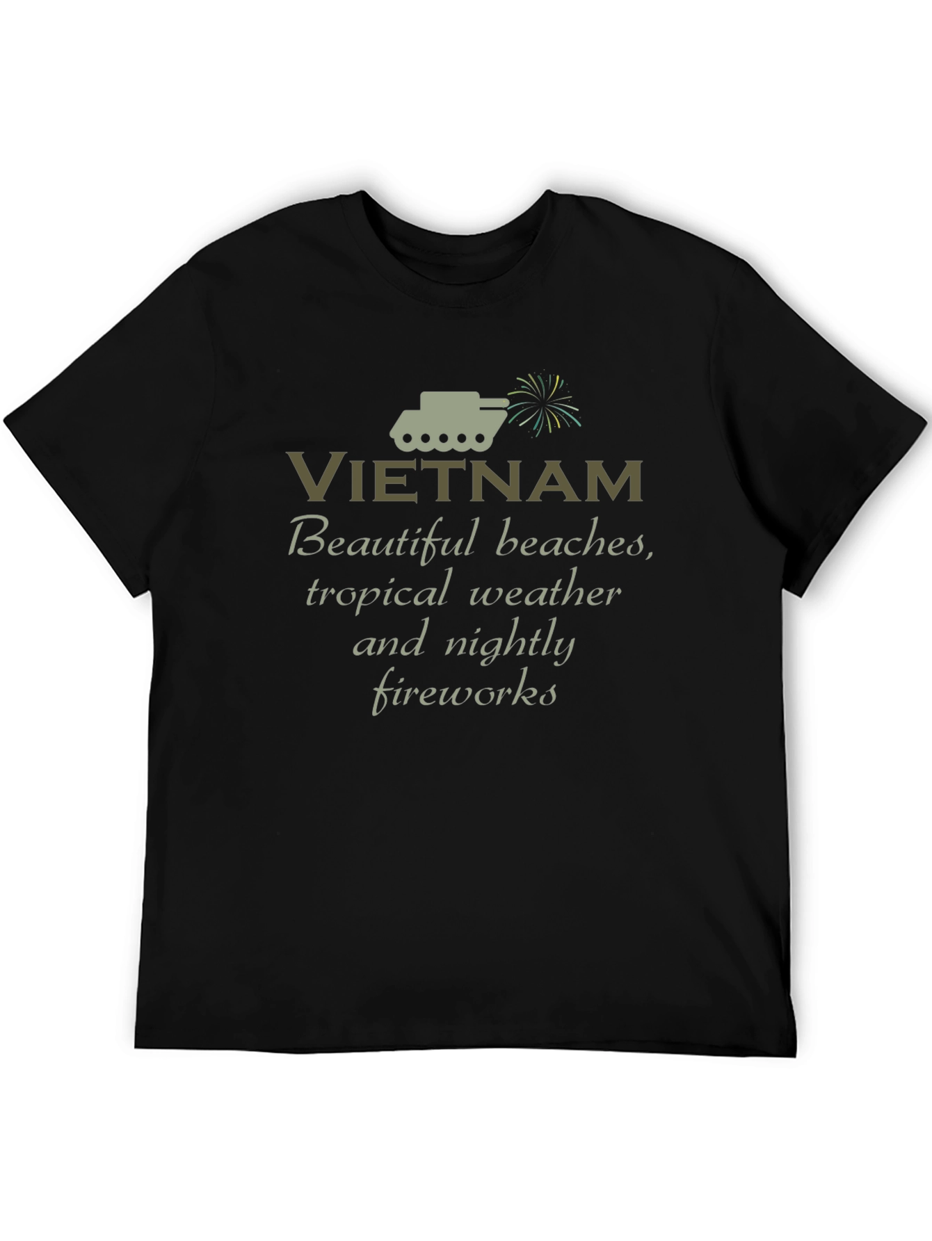 Black Vietnam Sarcastic Humor Black T-Shirt view 5