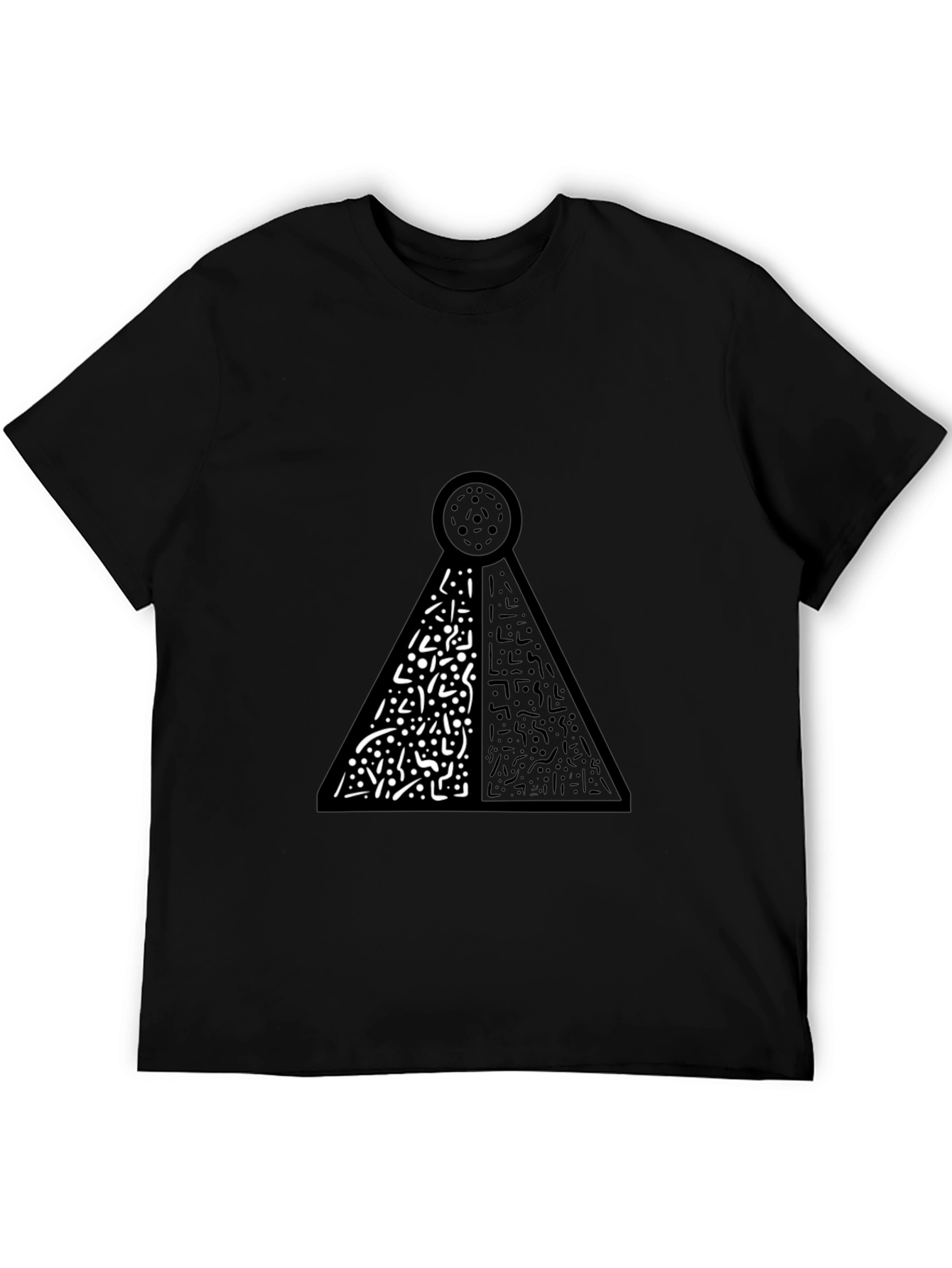 Black Abstract Graphic Print Black T-Shirt view 5