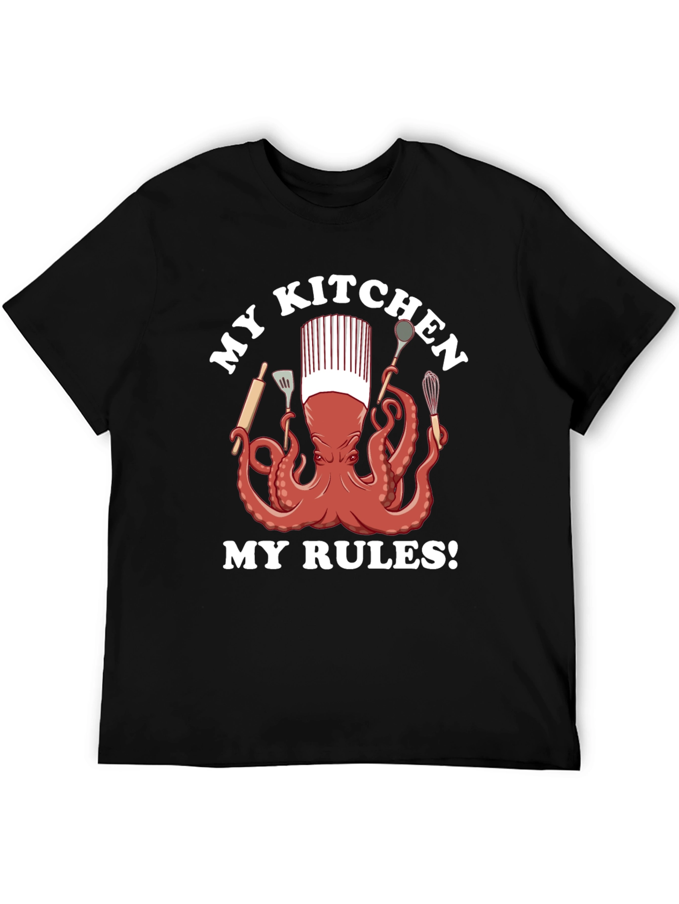 Black Chef Octopus Graphic T-Shirt - Kitchen Rules view 5
