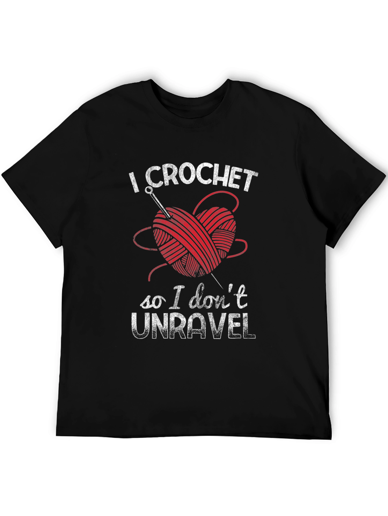 Black I Crochet So I Don't Unravel T-Shirt view 5