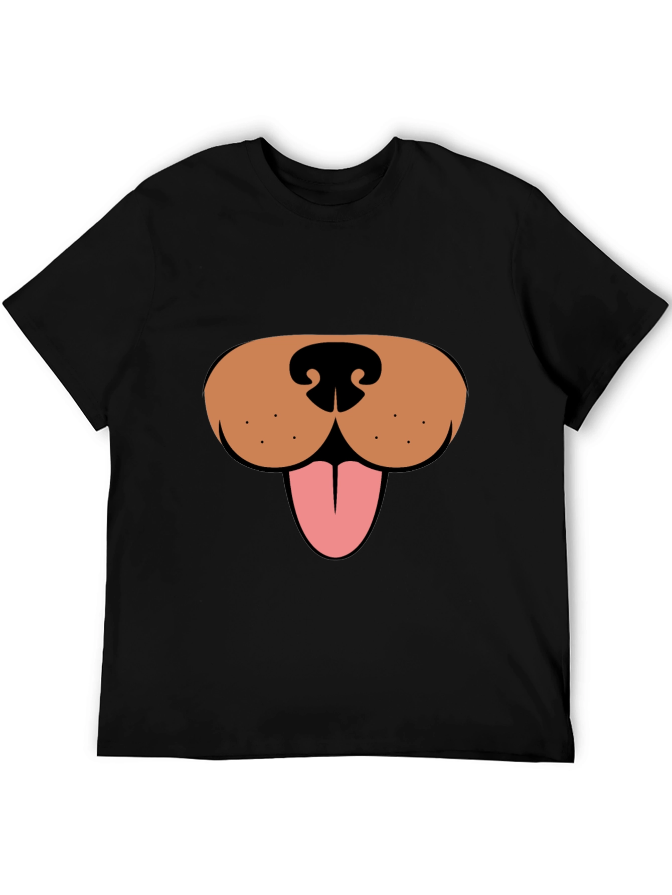 Black Funny Dog Face Graphic Tee - Black Casual T-Shirt view 5