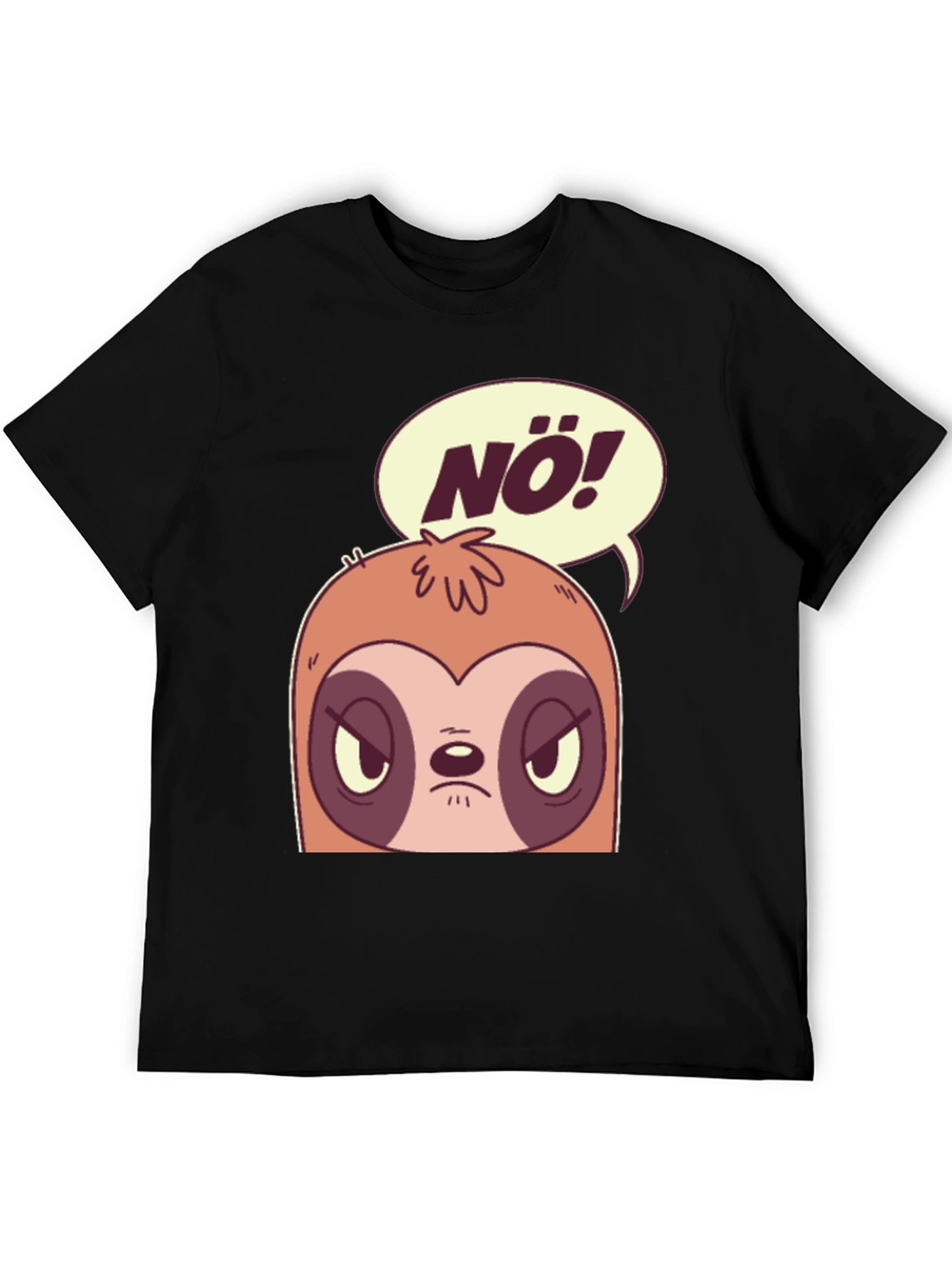 Black Nö Sloth Graphic Tee - Funny Novelty T-Shirt view 5