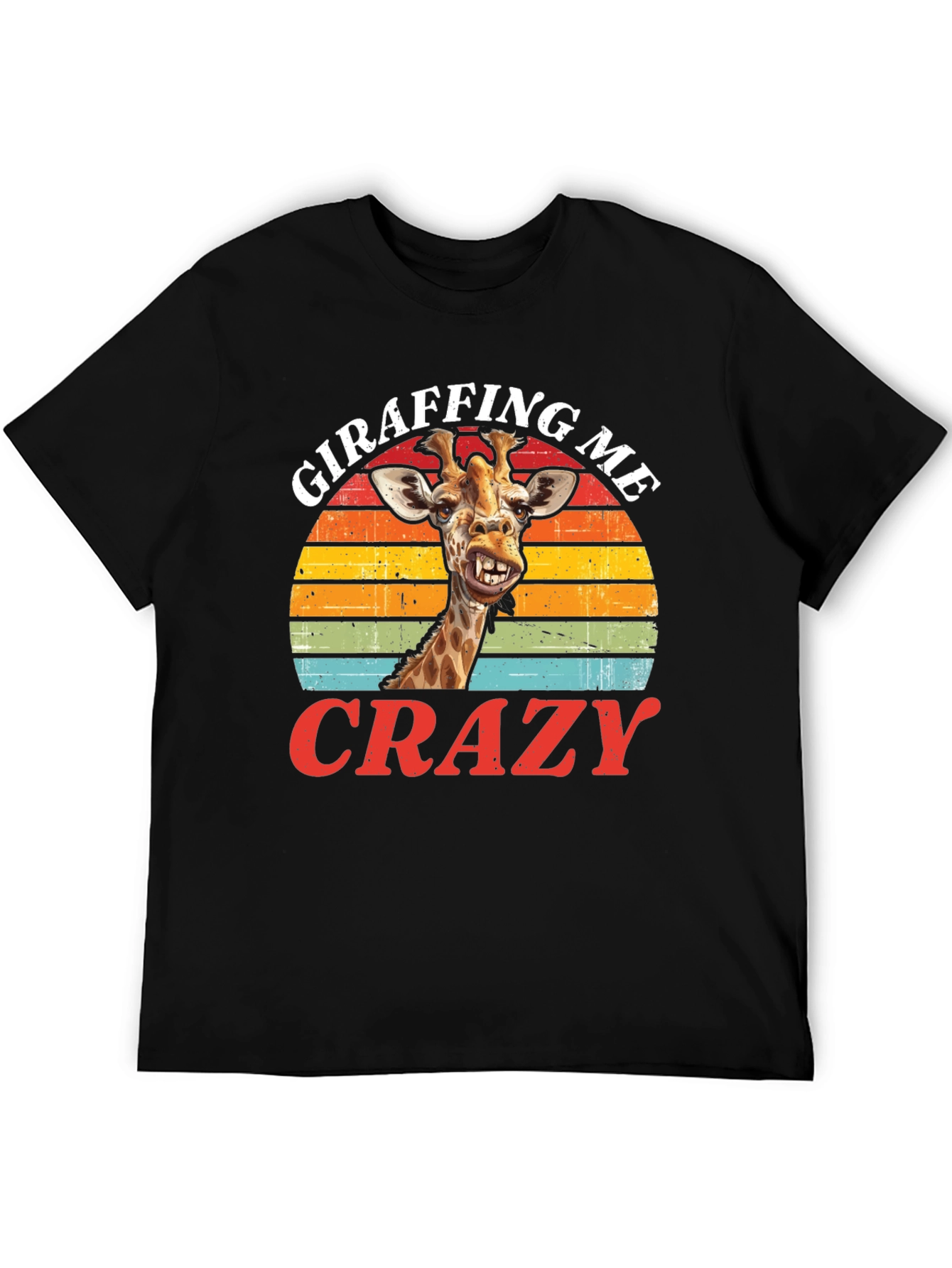 Black Giraffing Me Crazy Graphic Tee - Fun Giraffe T-Shirt view 5