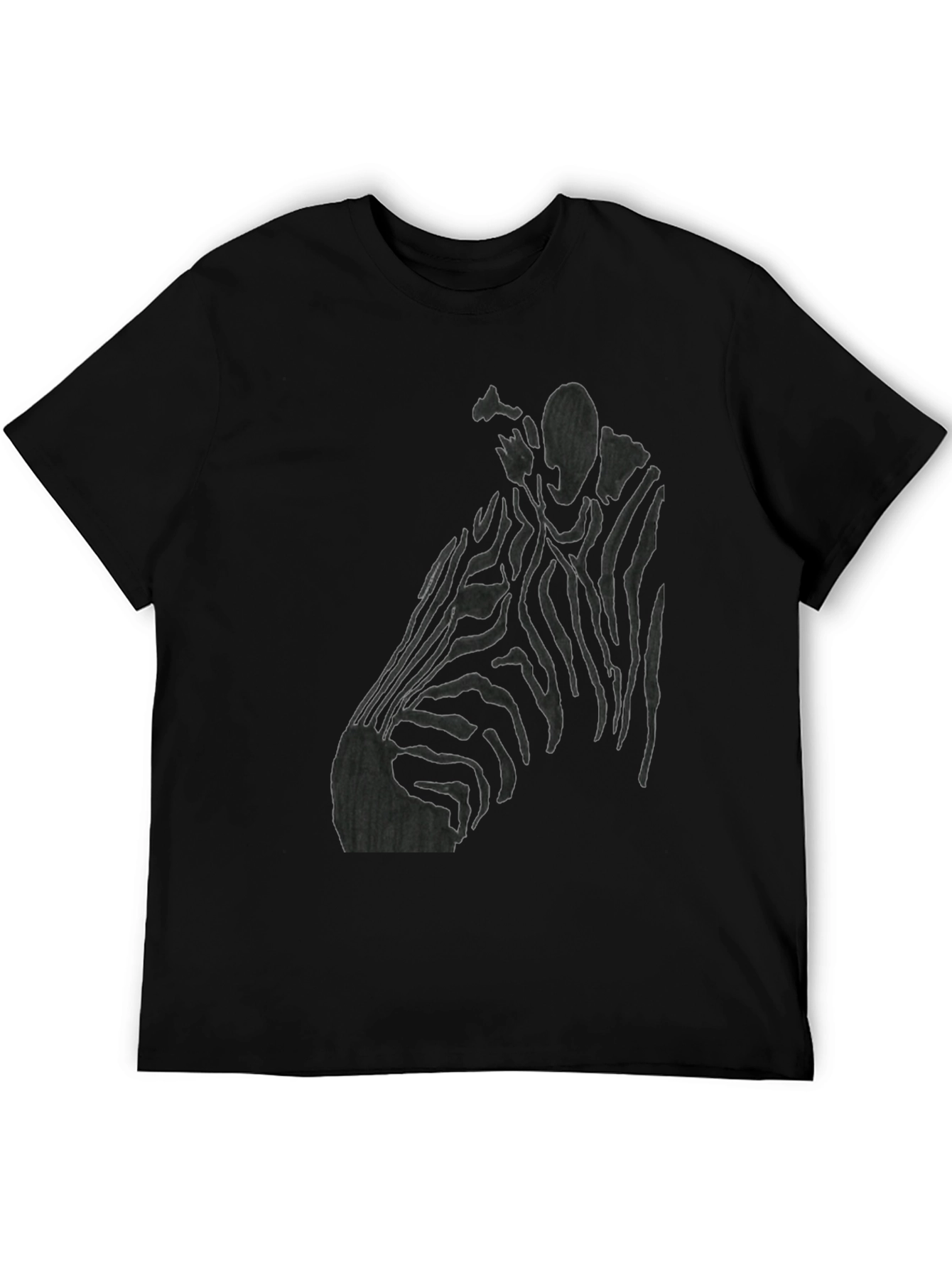 Black Black Zebra T-Shirt | Unique Graphic Tee view 5