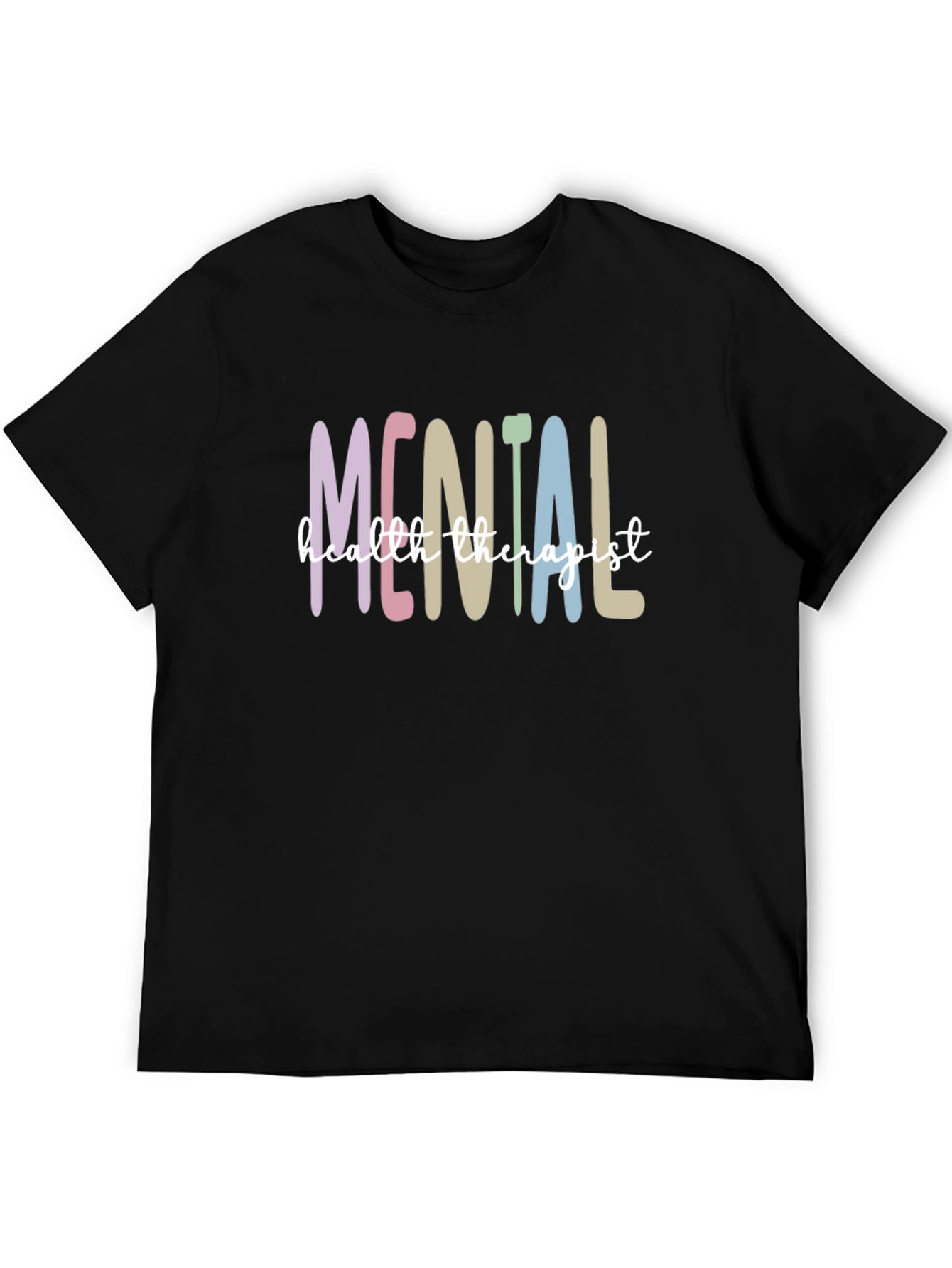 Black Mental Health Therapist T-Shirt - Unisex Soft Cotton Tee view 5
