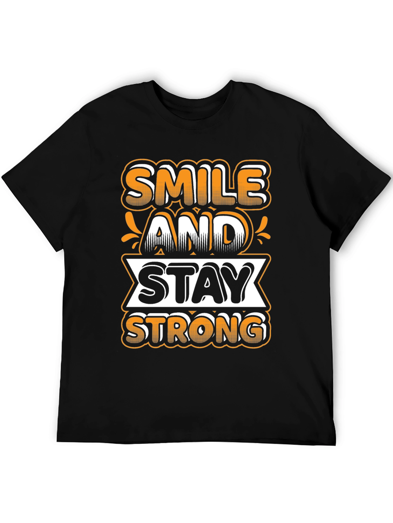 Black Smile and Stay Strong Graphic Tee view 5