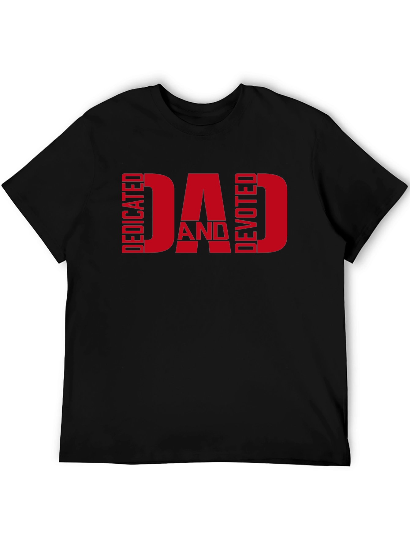 Black Dedicated and Devoted Dad T-Shirt view 5