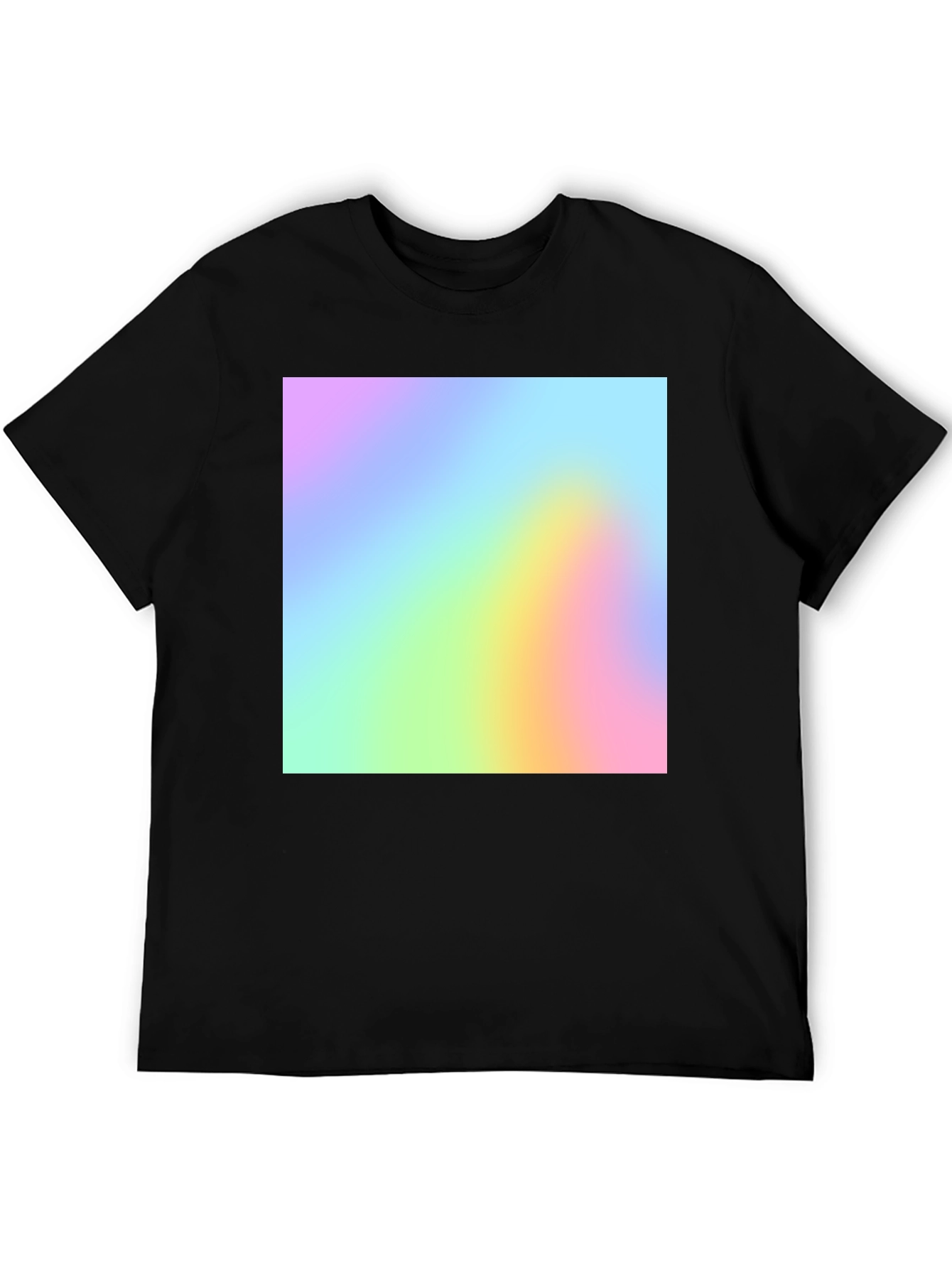 Black Vibrant Spectrum Graphic Black T-Shirt view 5