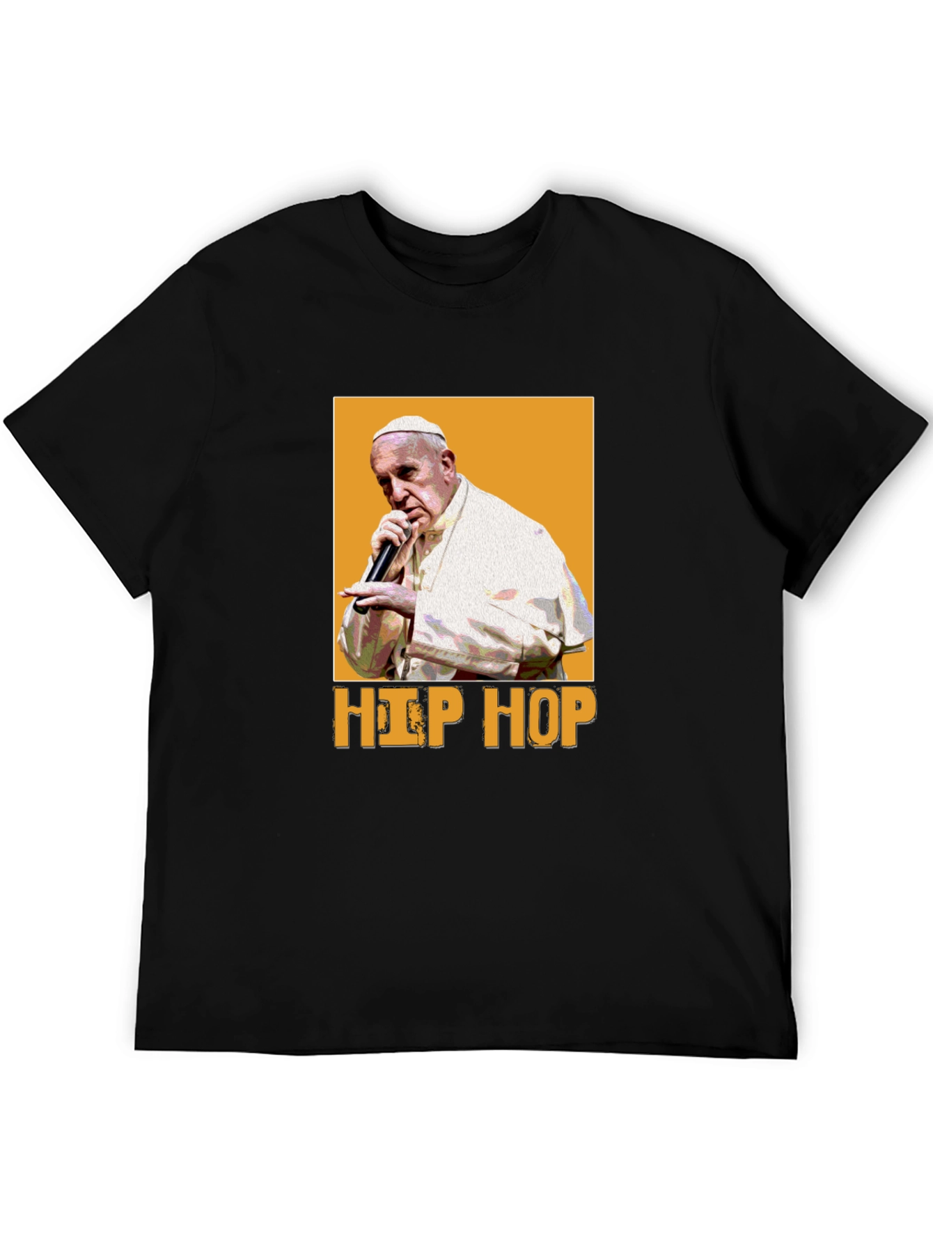 Black Hip Hop Pope T-Shirt - Black view 5