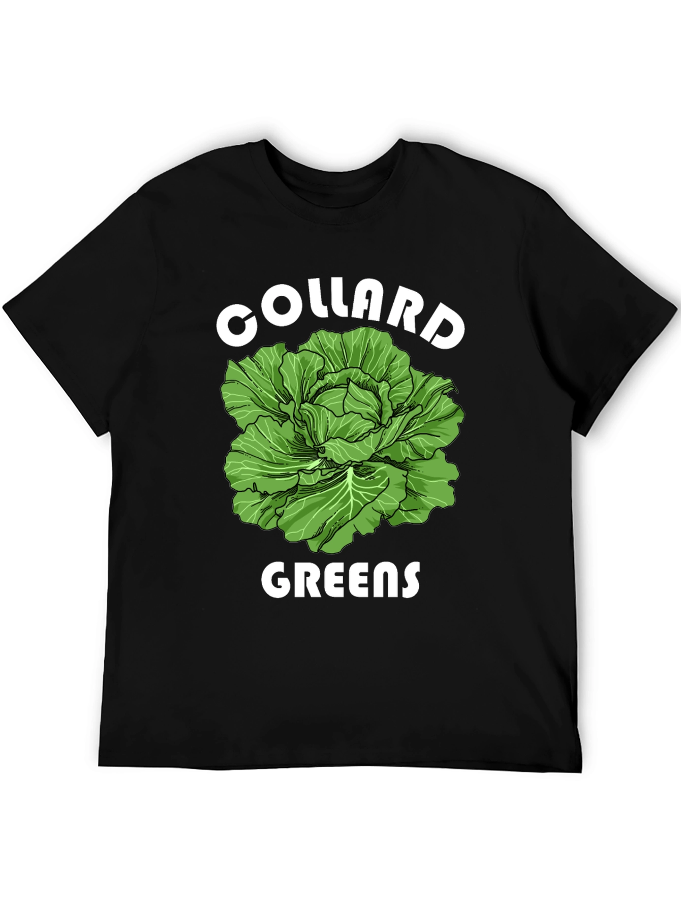 Black Collard Greens Graphic T-Shirt - Fresh Vegetable Tee view 5
