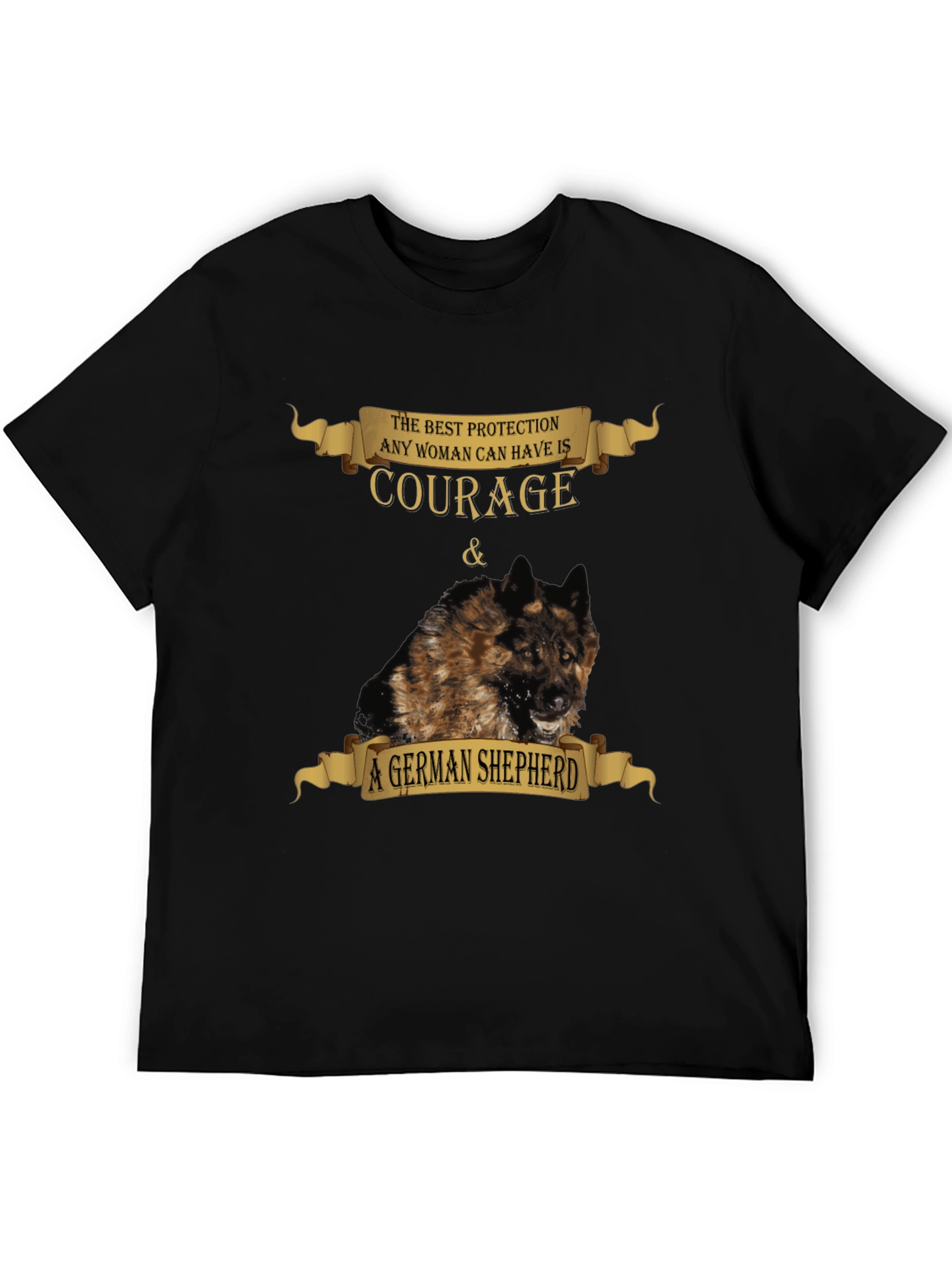 Black Courage & German Shepherd T-Shirt - Best Protection view 5