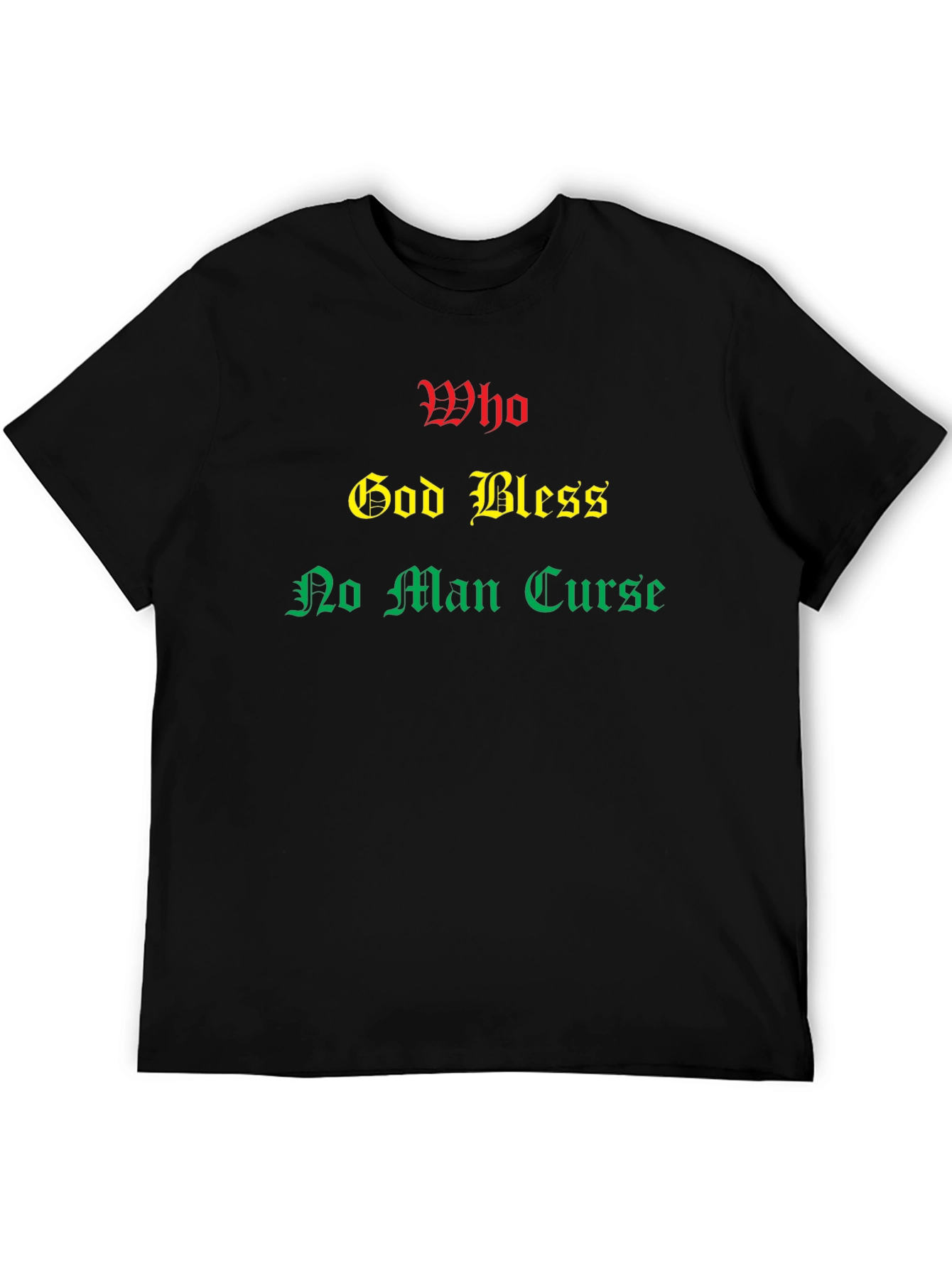 Black Rasta T-Shirt: Who God Bless No Man Curse view 5