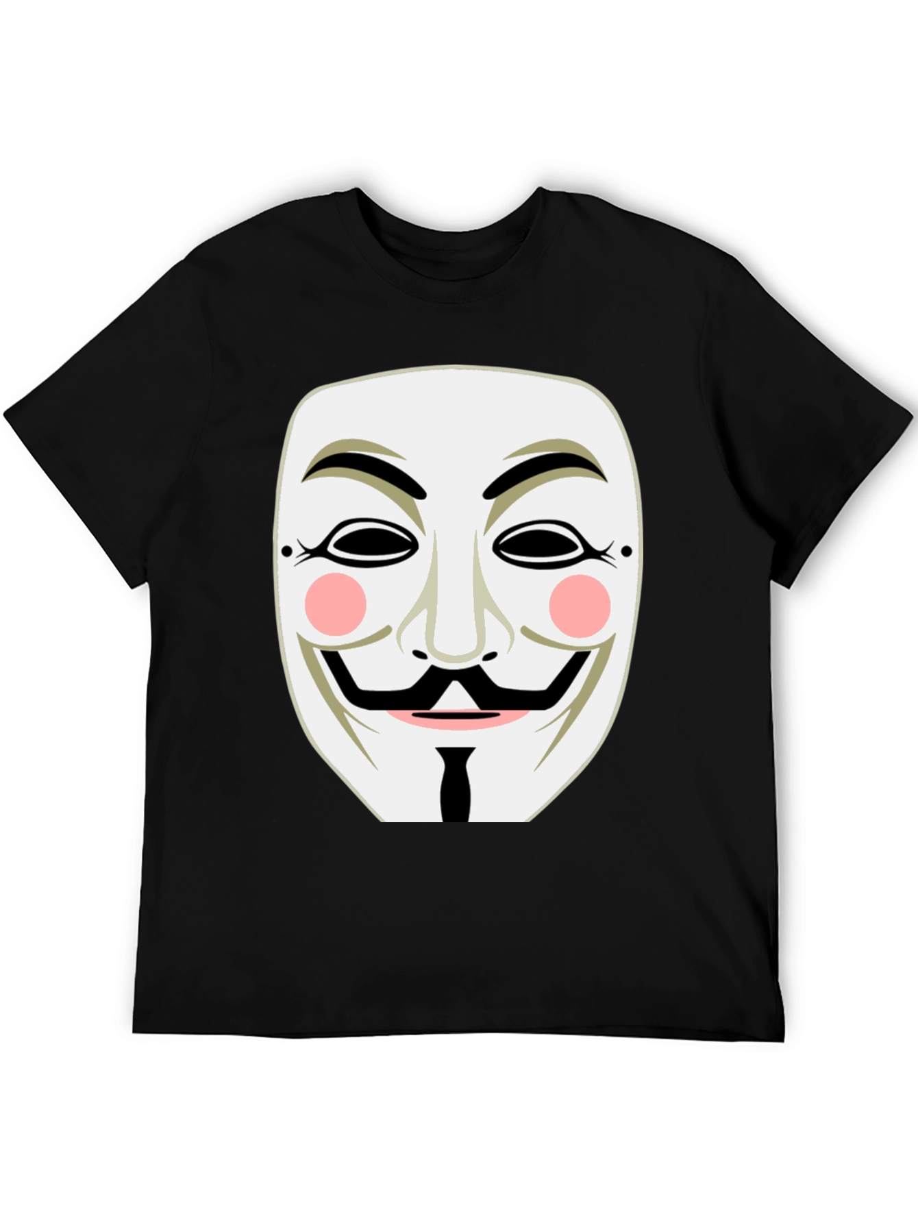Black Anonymous Mask Graphic Tee - Black Cotton T-Shirt view 5