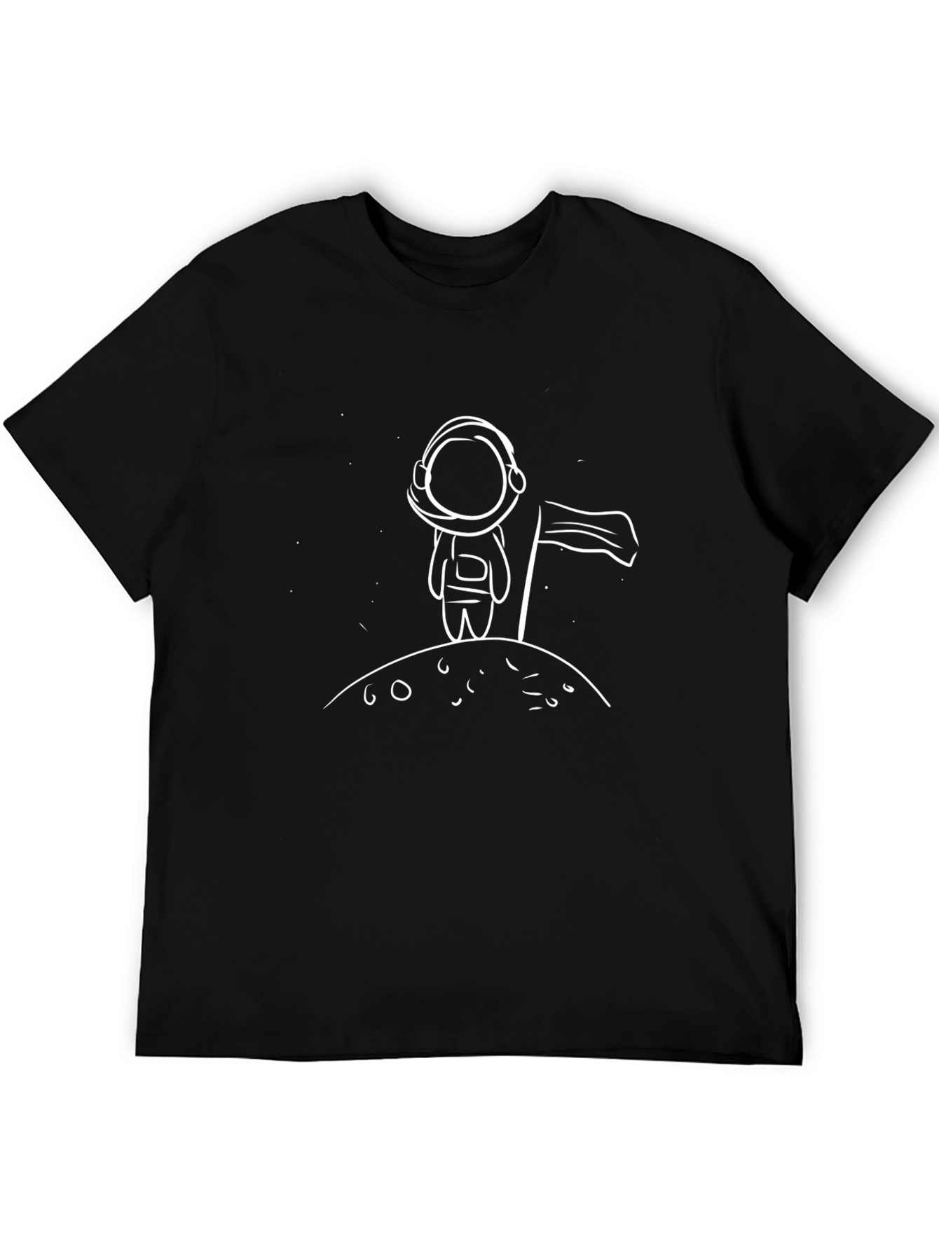 Black Astronaut on Moon T-Shirt - Space Graphic Tee view 5