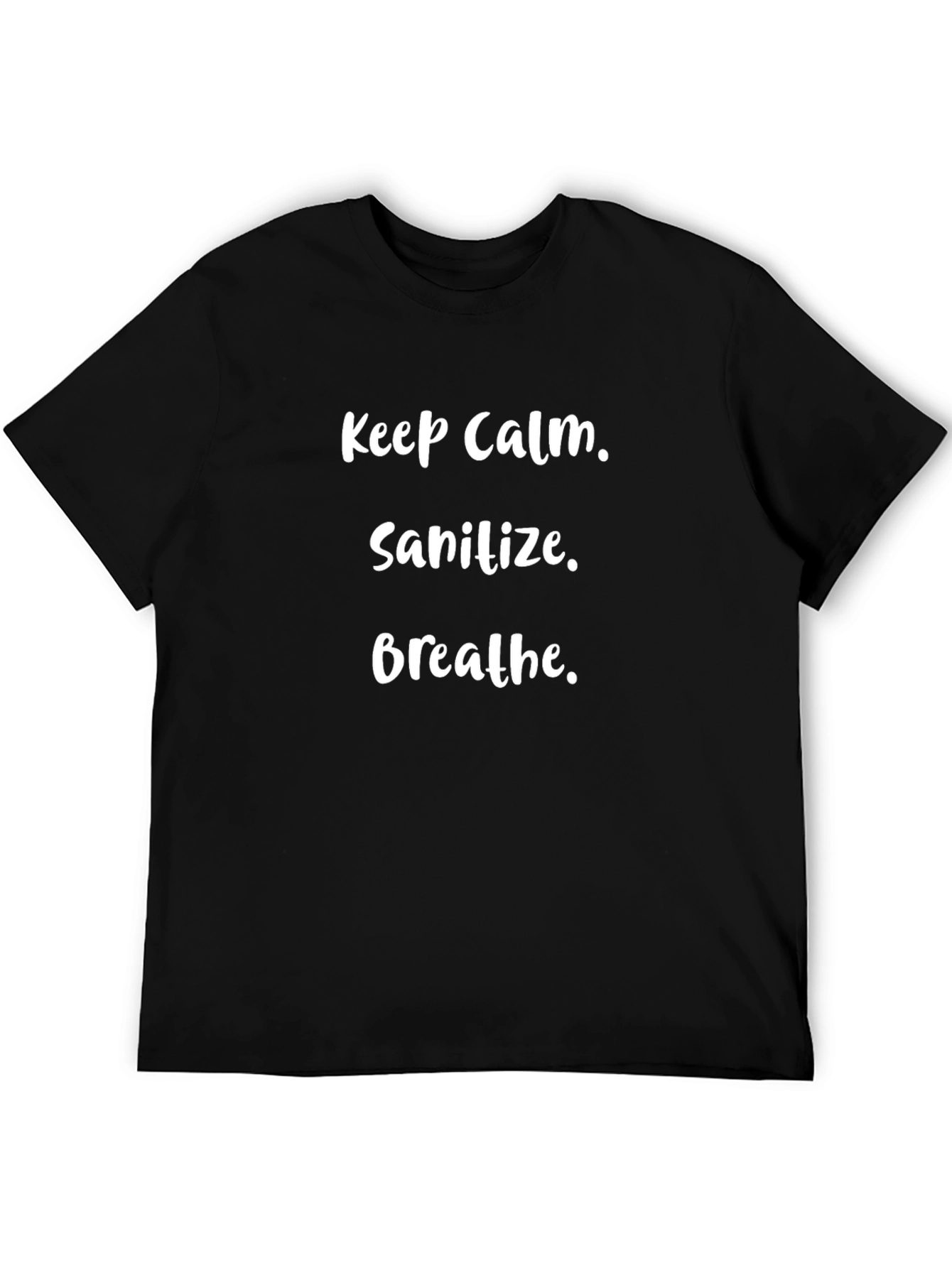 Black Keep Calm Sanitize Breathe Graphic Tee view 5