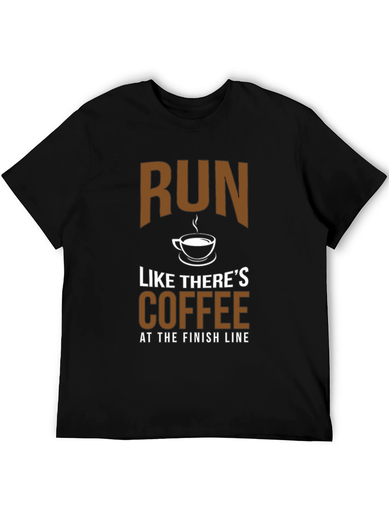 Black Run Like There's Coffee T-Shirt - Funny Running Tee view 5