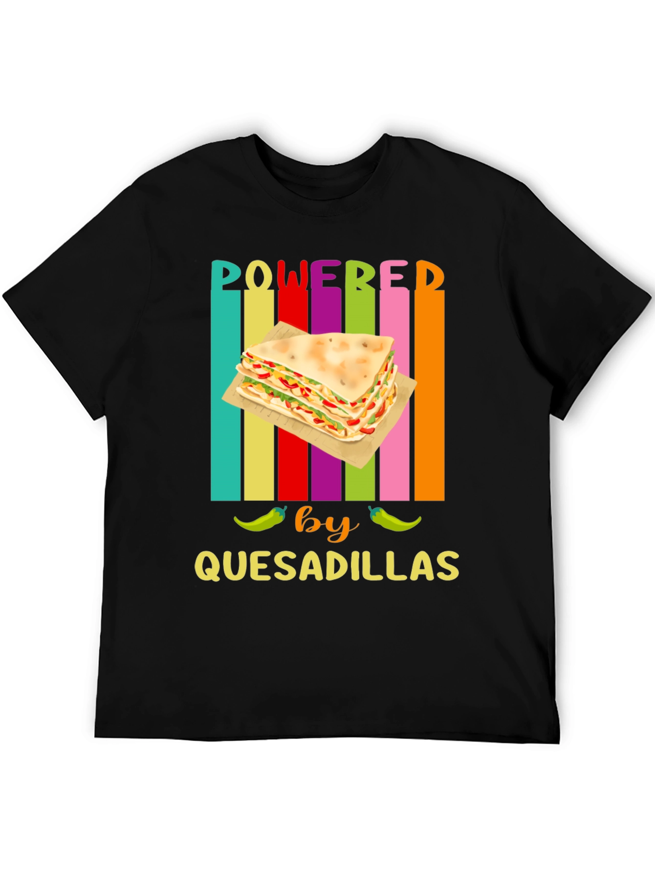 Black Powered by Quesadillas Graphic Tee view 5