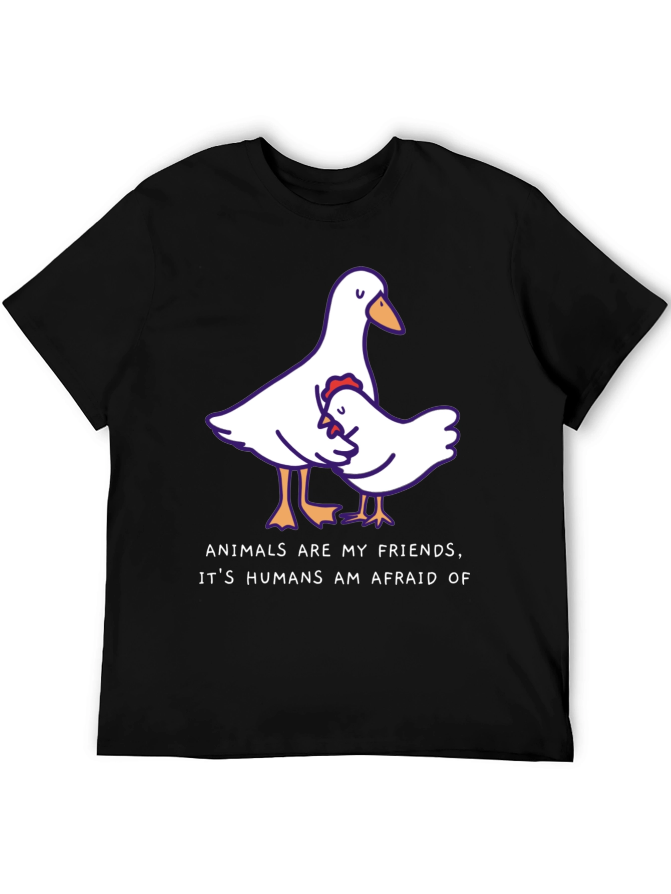 Black Animals Are My Friends T-Shirt, Black view 5