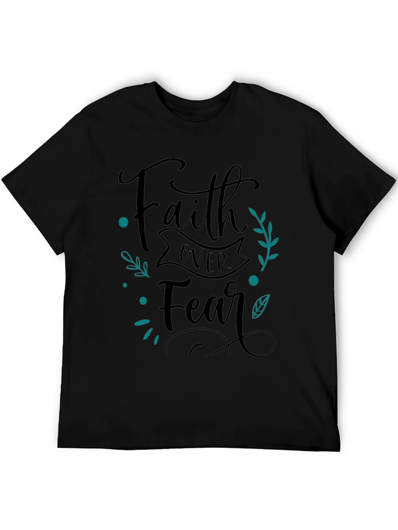 Black Faith Over Fear Graphic Tee - Unisex Black T-Shirt view 5
