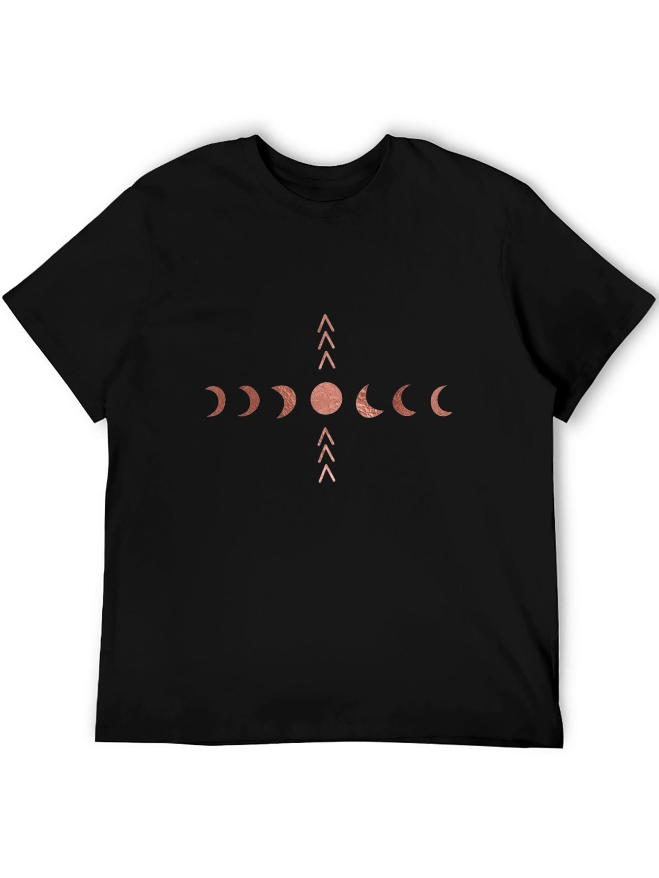 Black Men's Black Moon Phase Graphic T-Shirt view 5