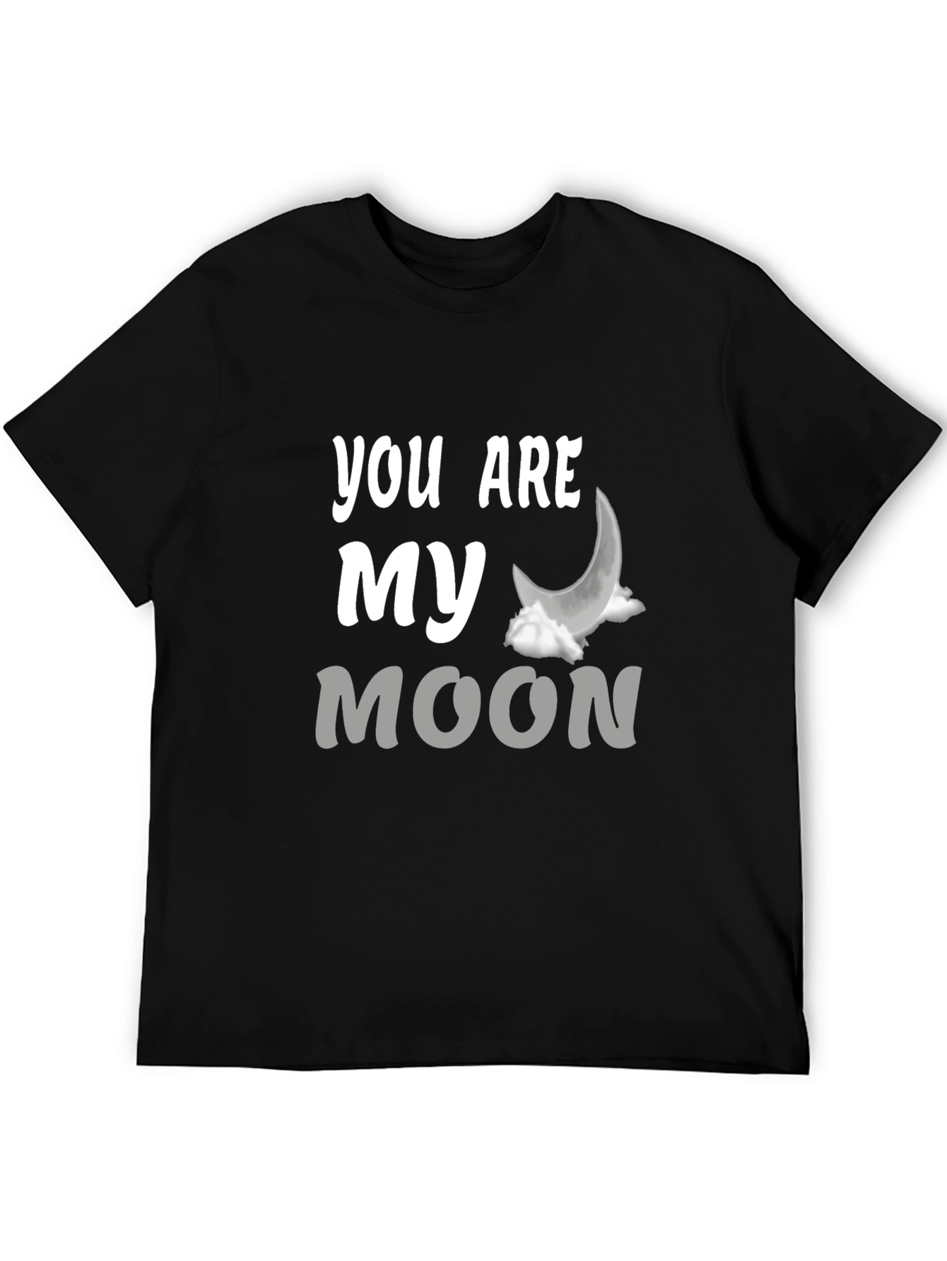 Black You Are My Moon Graphic T-Shirt - Trendy Black Tee view 5