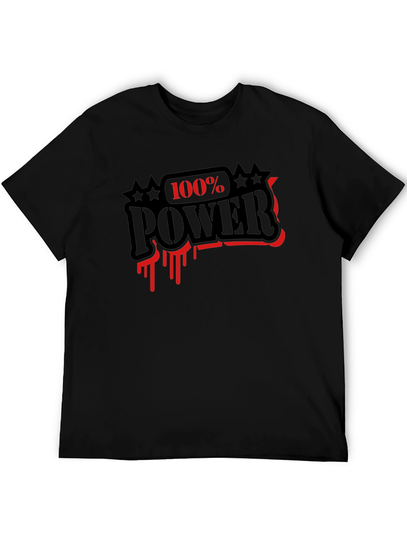 Black 100% Power Graphic T-Shirt - Black view 5