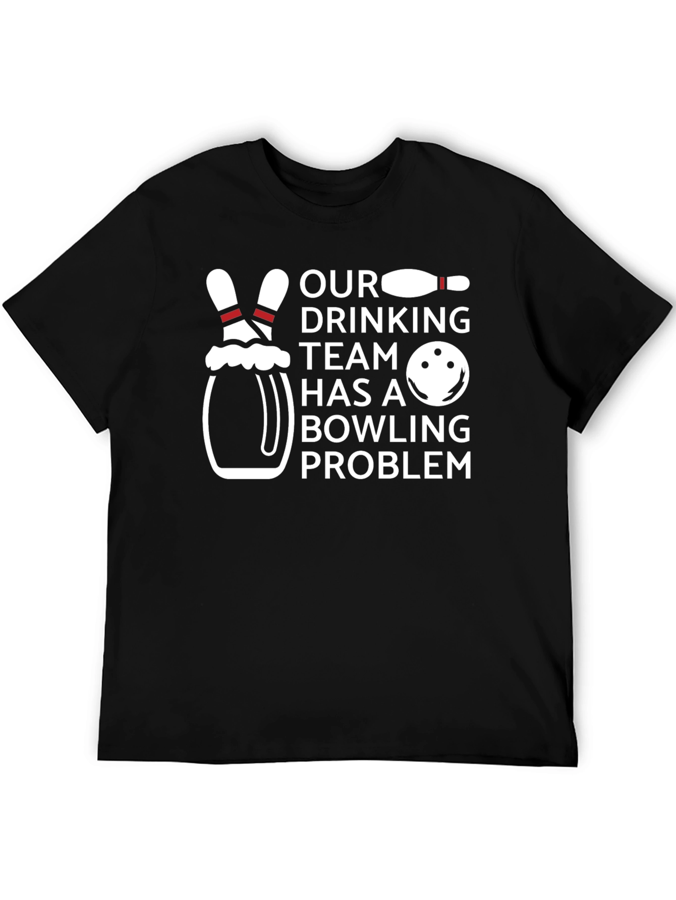 Black Bowling Problem T-Shirt view 5