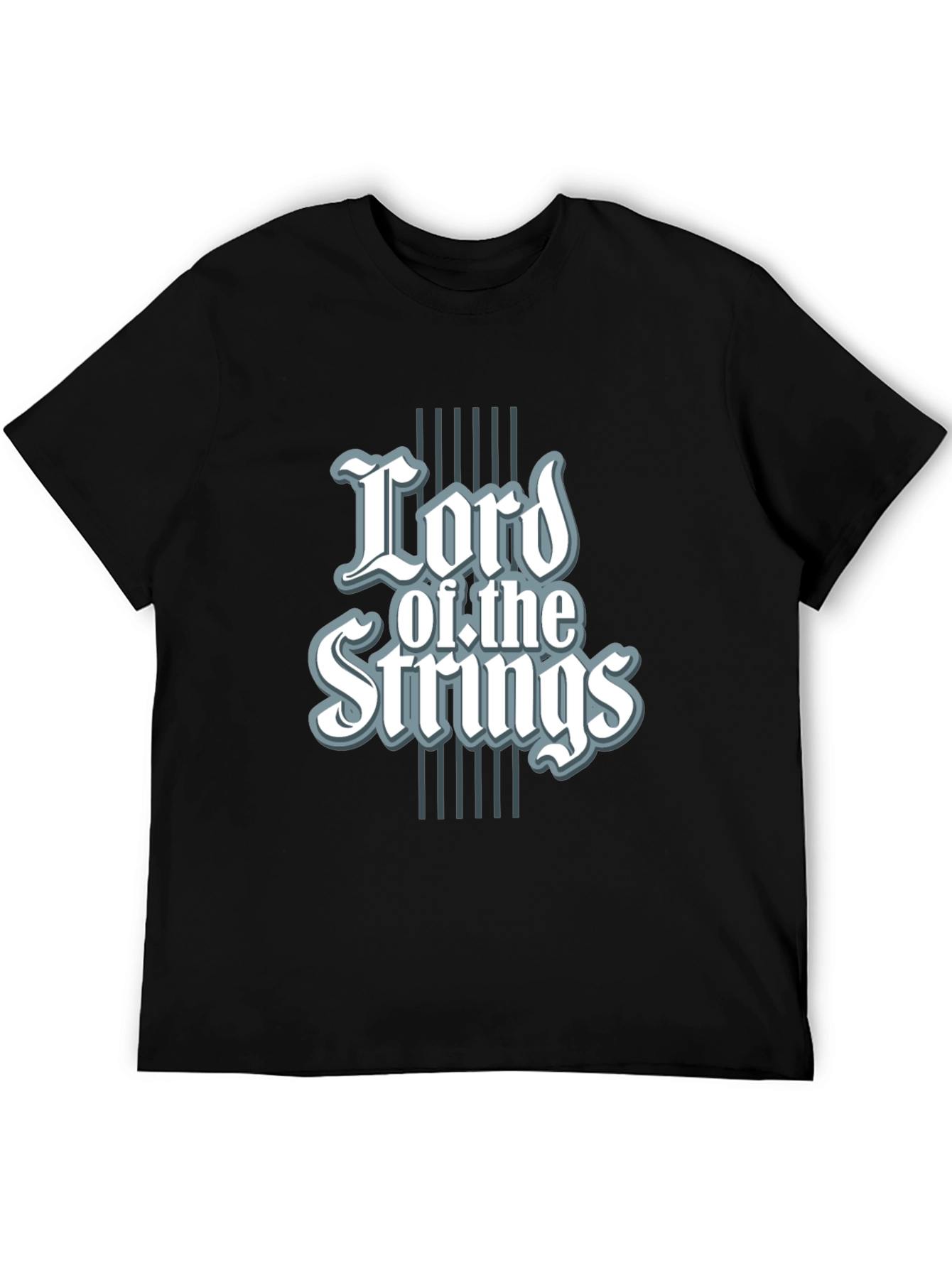 Black Lord of the Strings Graphic Tee - Black Cotton T-Shirt view 5