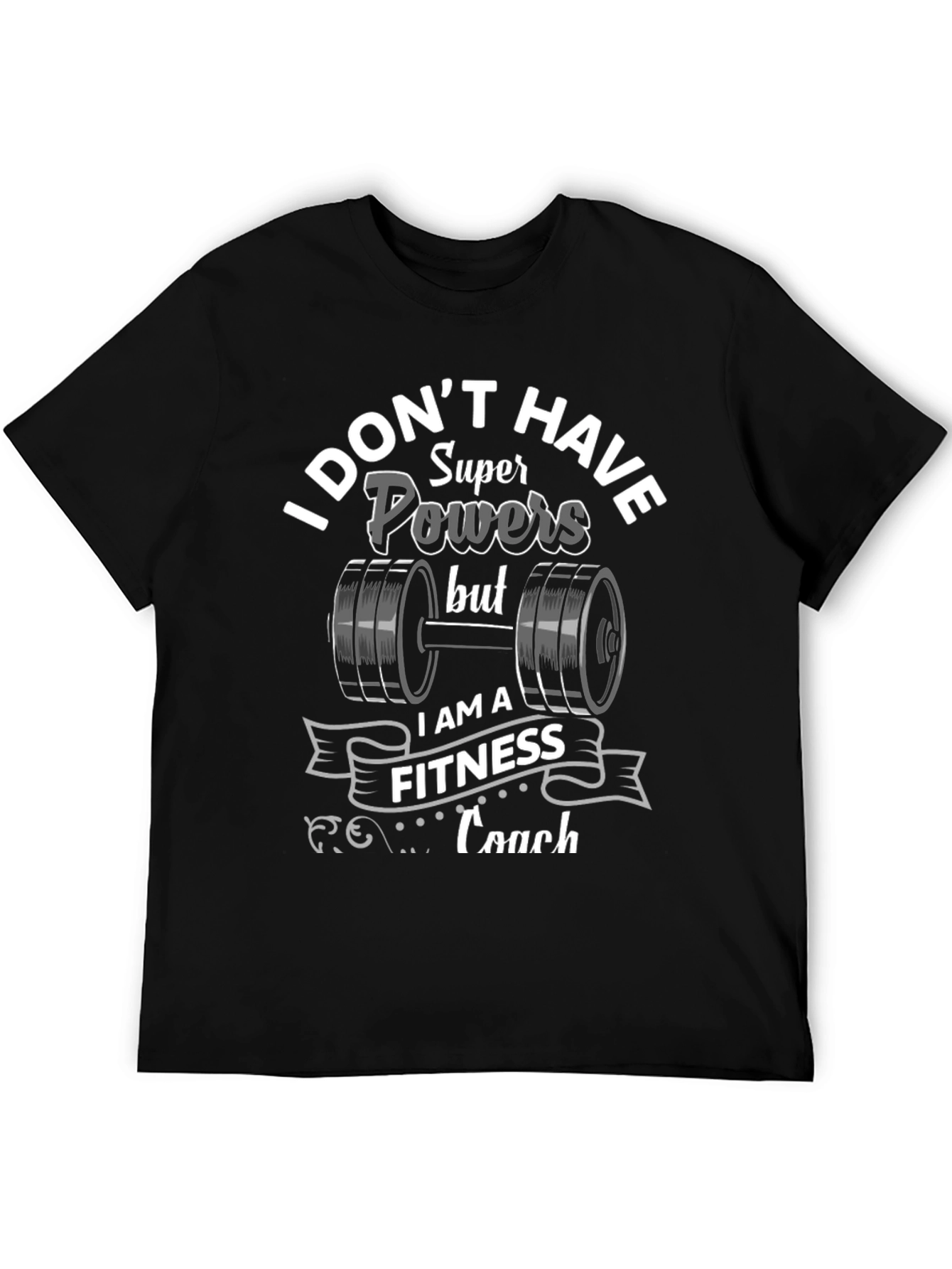 Black Fitness Coach T-Shirt - Super Powers Alternative view 5