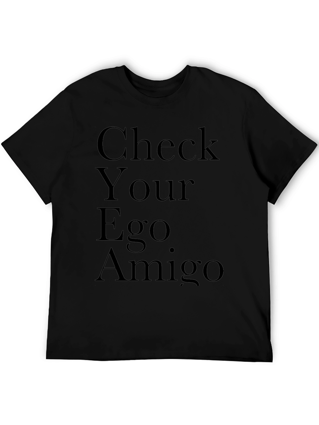 Black Check Your Ego Amigo Graphic Tee view 5