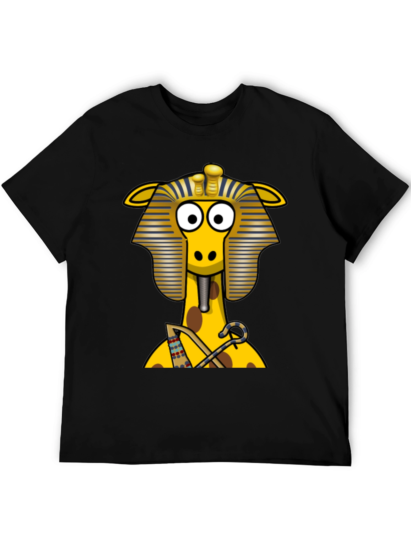 Black Egyptian Giraffe T-Shirt - Novelty Print view 5
