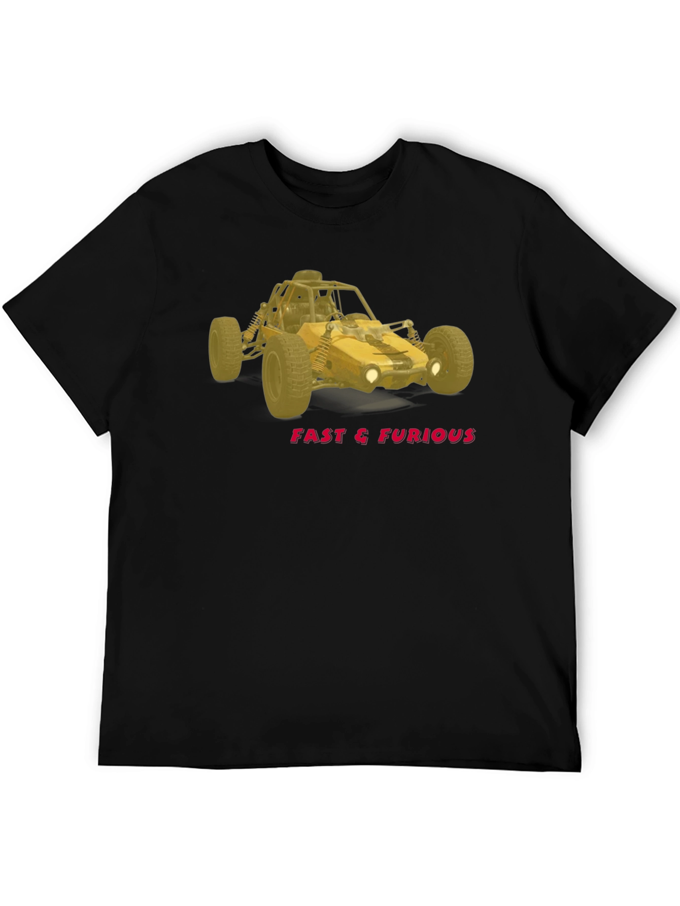 Black Fast & Furious Off-Road Buggy Black T-Shirt view 5