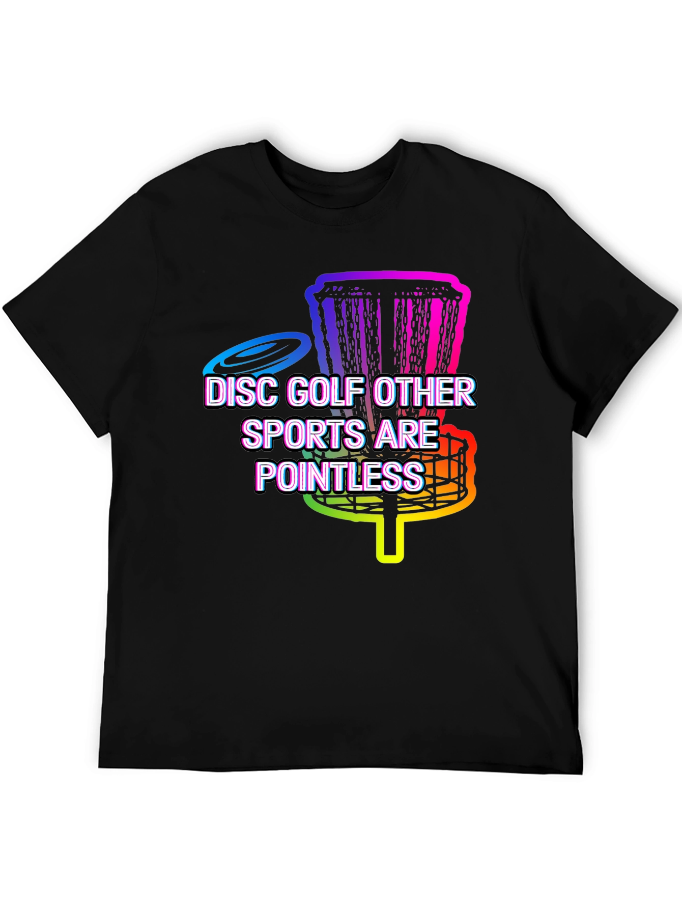 Black Funny Disc Golf Tee - Other Sports Are Pointless! view 5