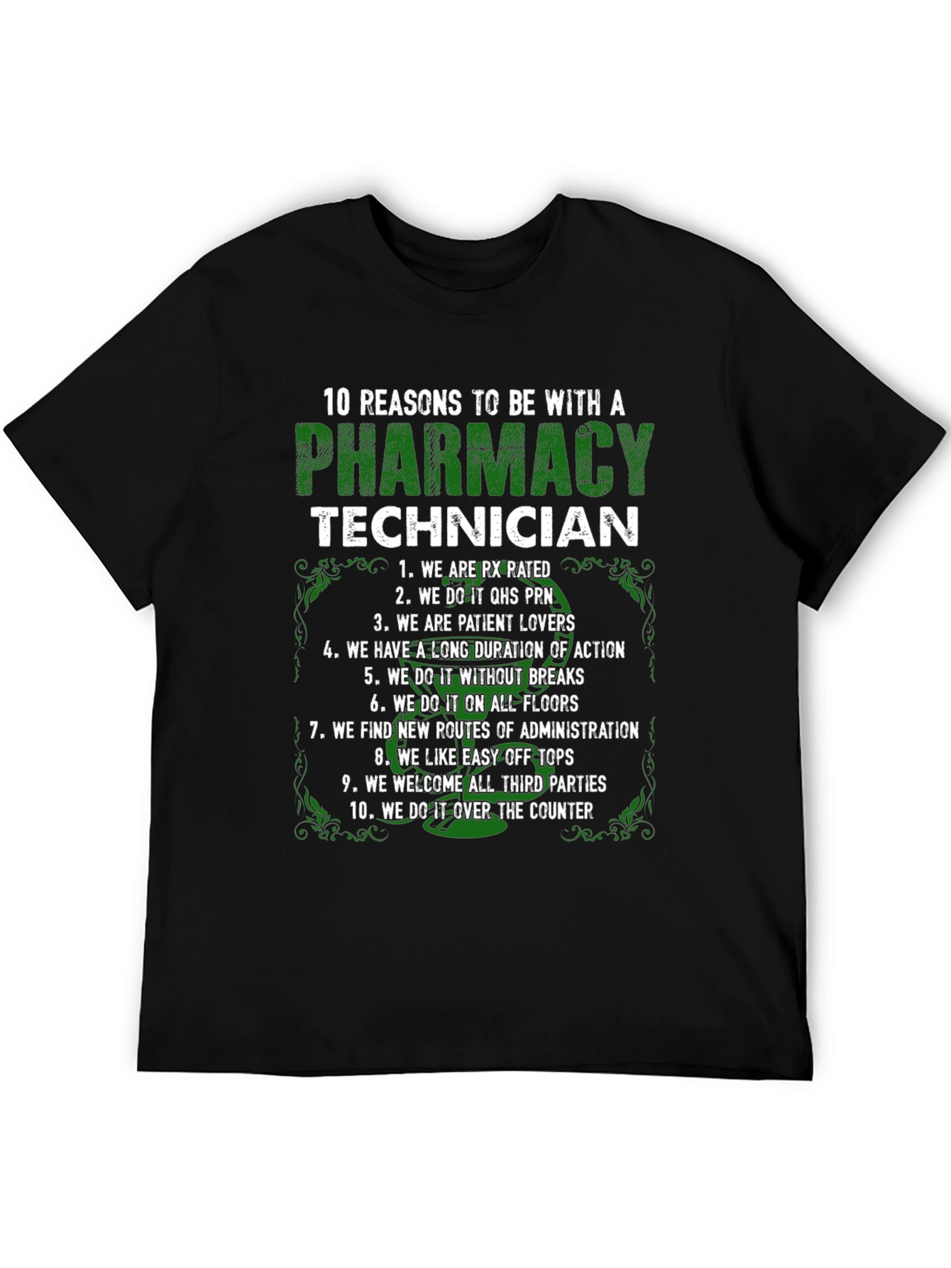 Black Pharmacy Technician - 10 Reasons T-Shirt view 5