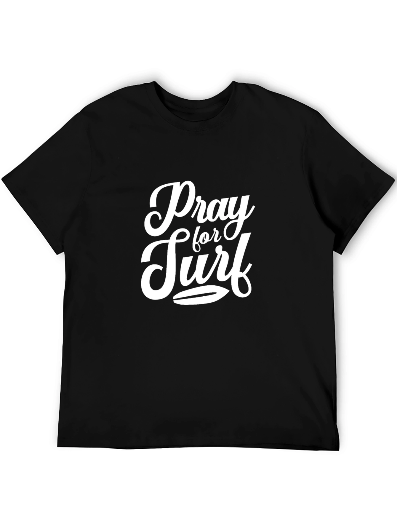 Black Pray for Surf T-Shirt - Black Cotton Tee view 5