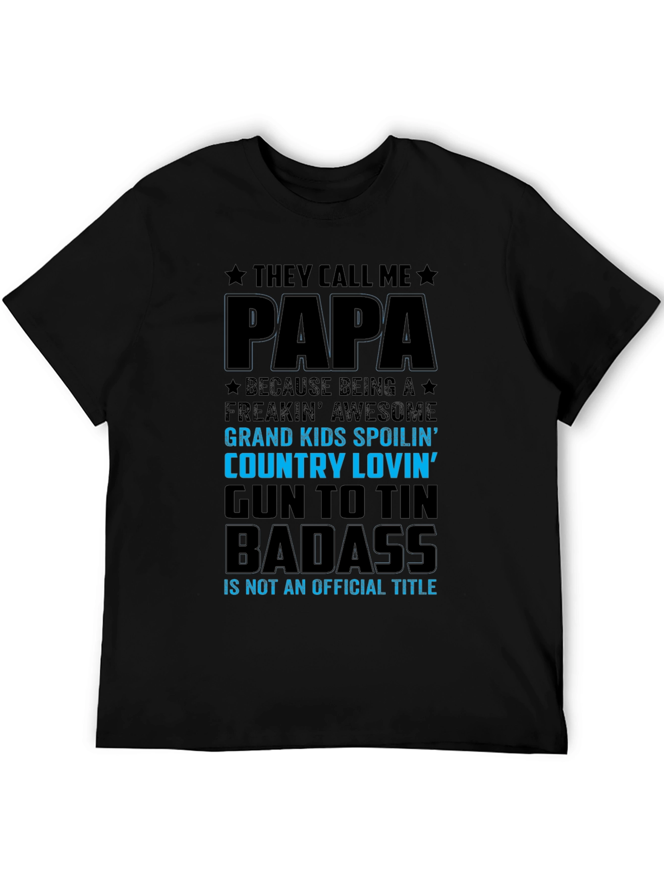 Black Papa Badass Graphic T-Shirt view 5